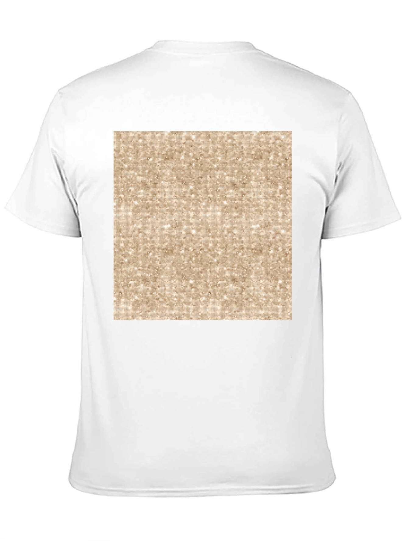 Stylish Black Tee with Glittery Gold Square Graphic