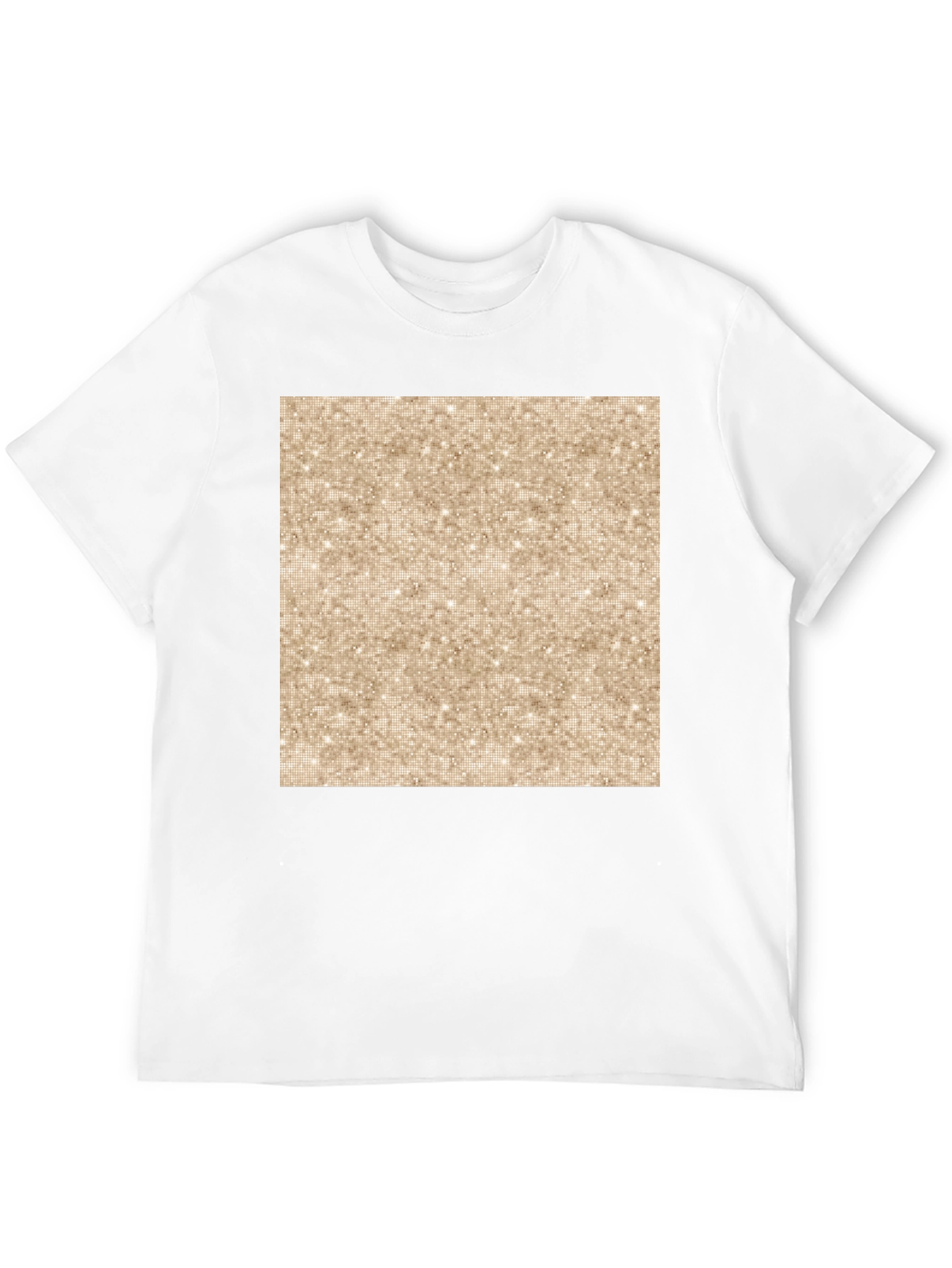 Stylish Black Tee with Glittery Gold Square Graphic
