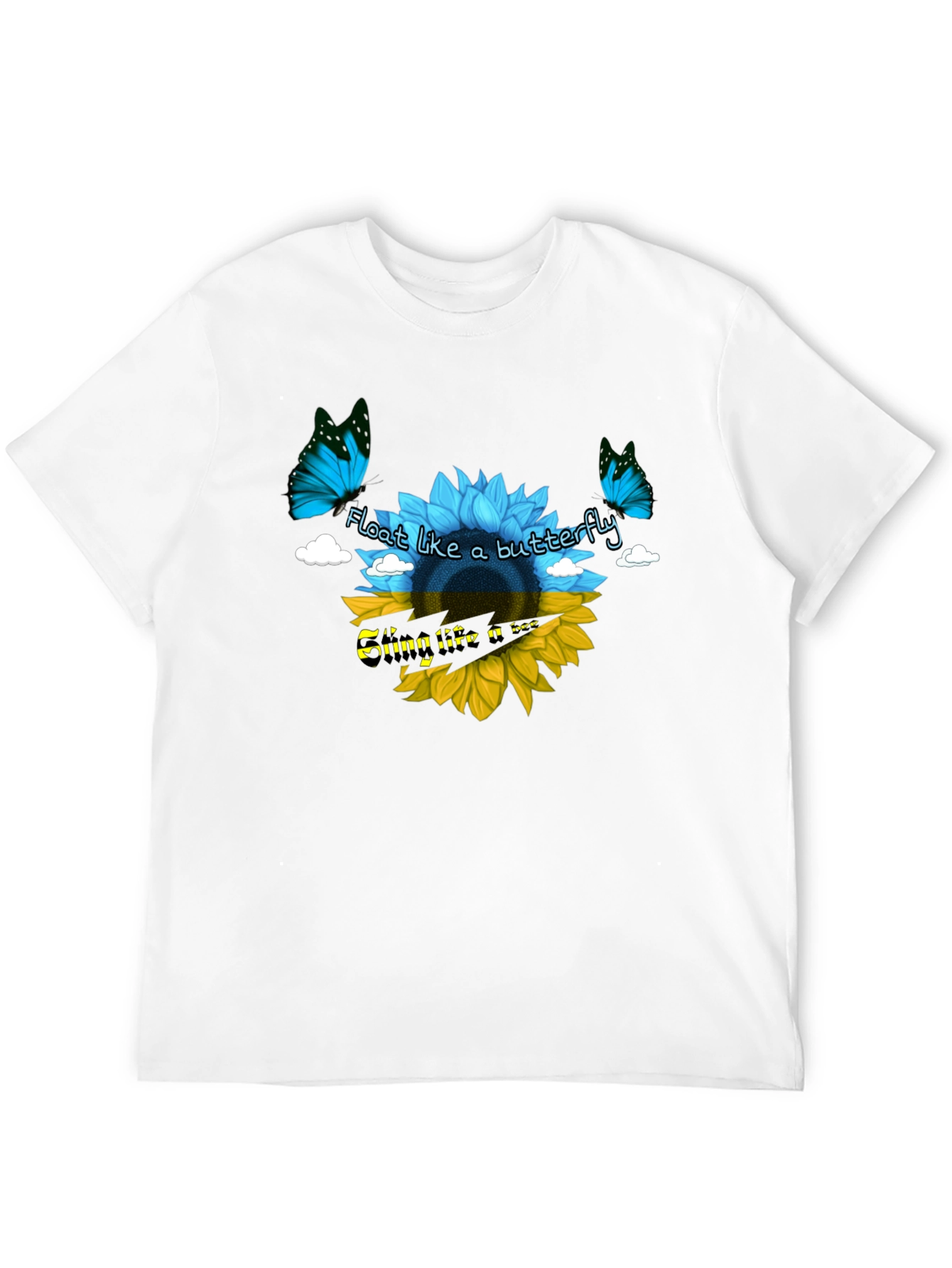 Ukraine Flag Sunflower Butterfly T-Shirt