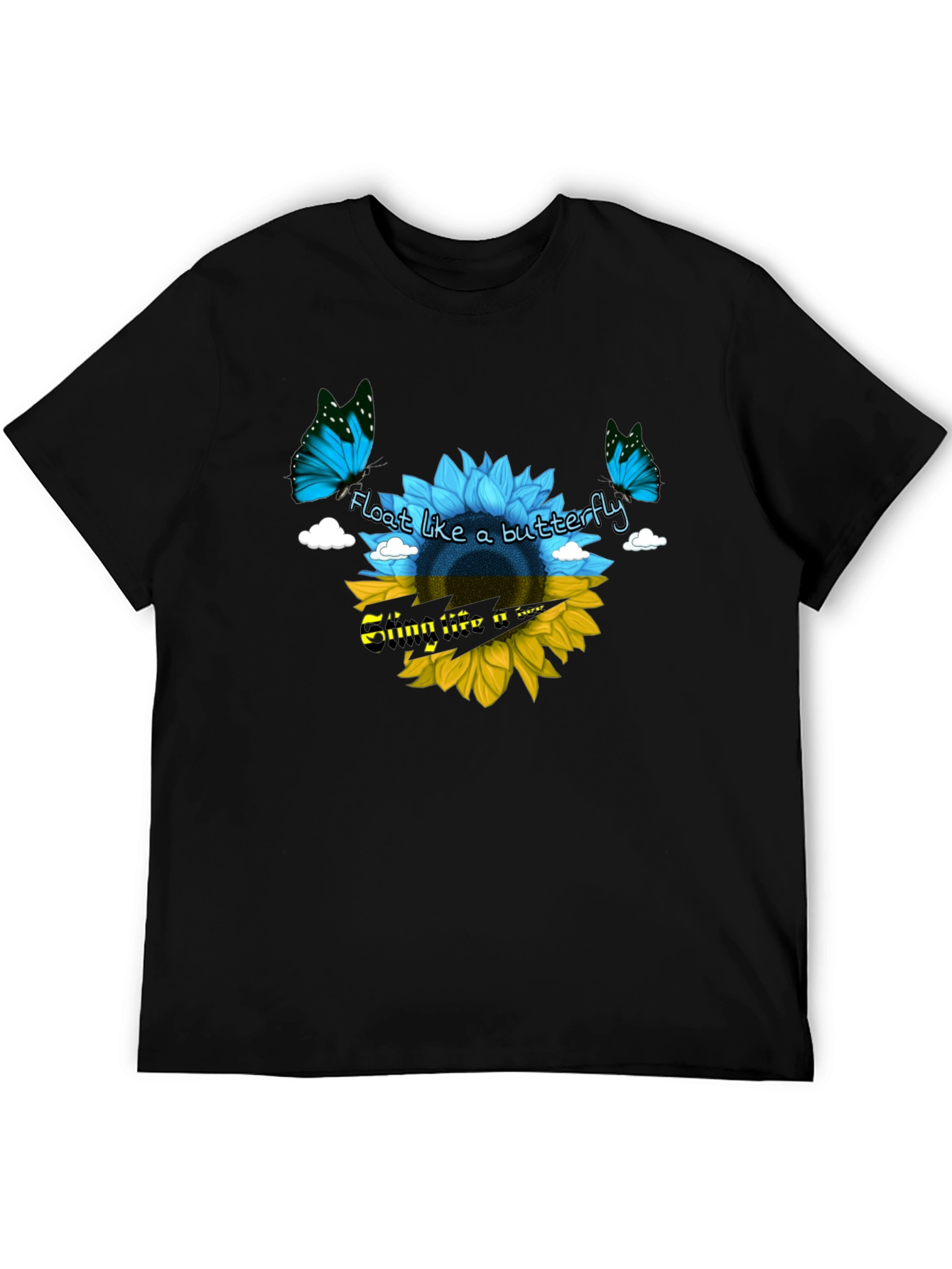Ukraine Flag Sunflower Butterfly T-Shirt