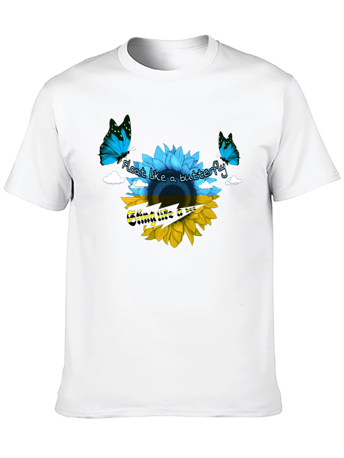 Ukraine Flag Sunflower Butterfly T-Shirt