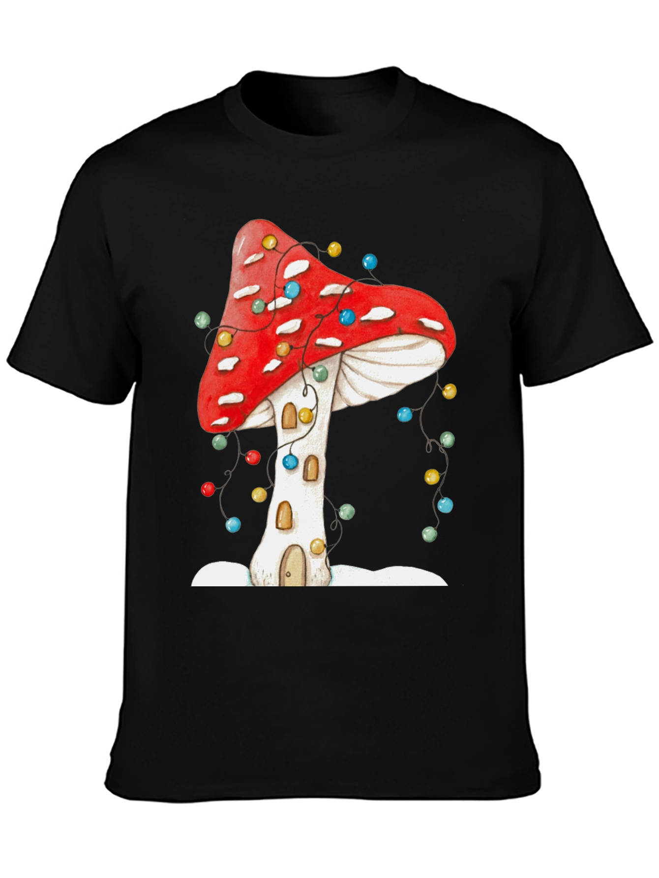Mushroom House Christmas Light T-Shirt