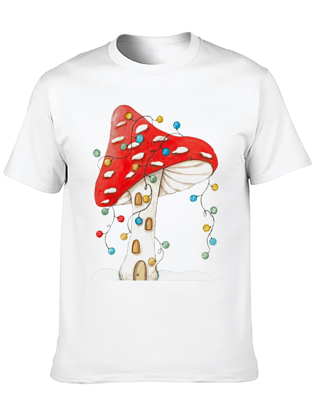 Mushroom House Christmas Light T-Shirt