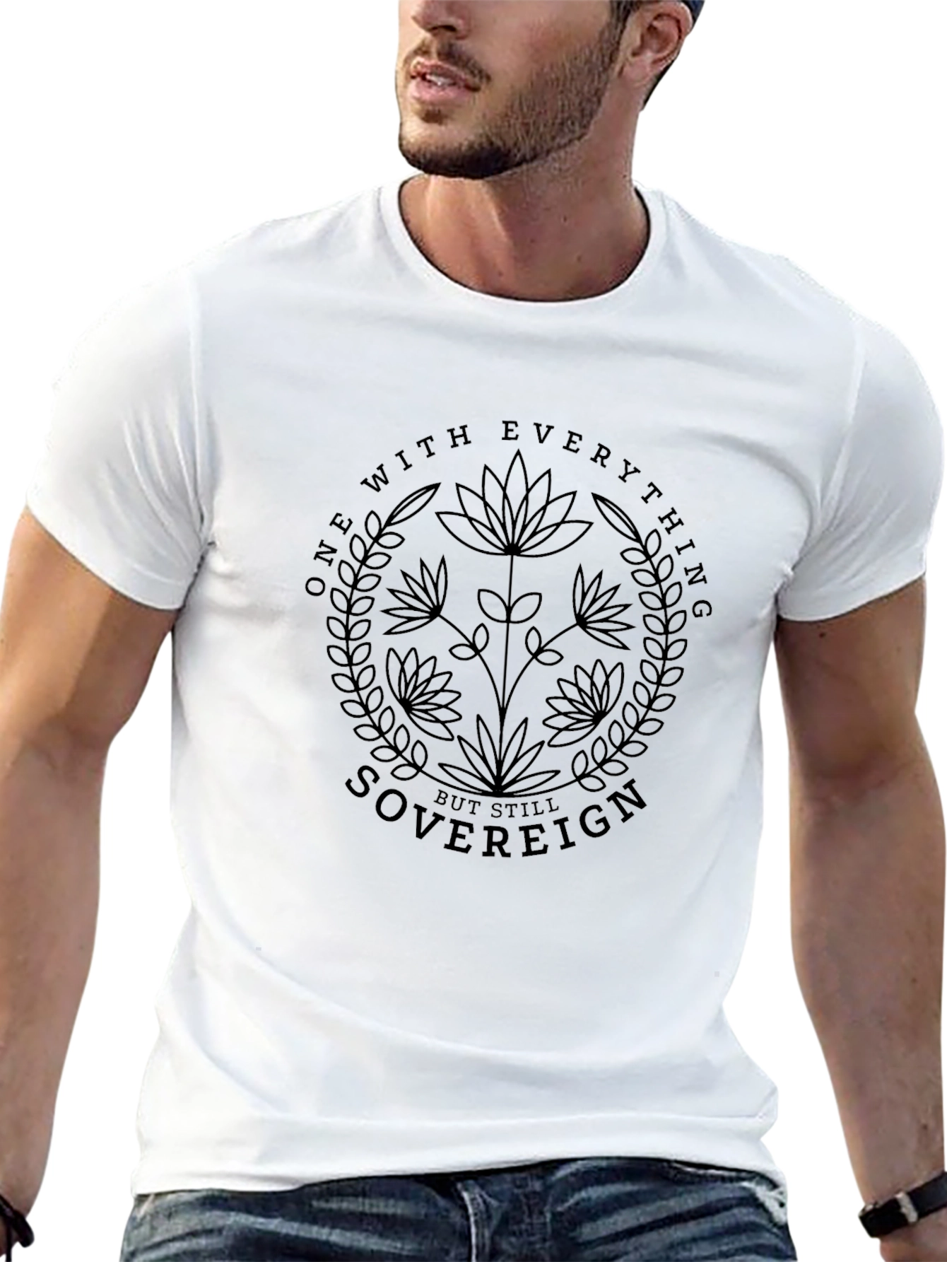 Sovereign Graphic Tee - Unique Botanical Design