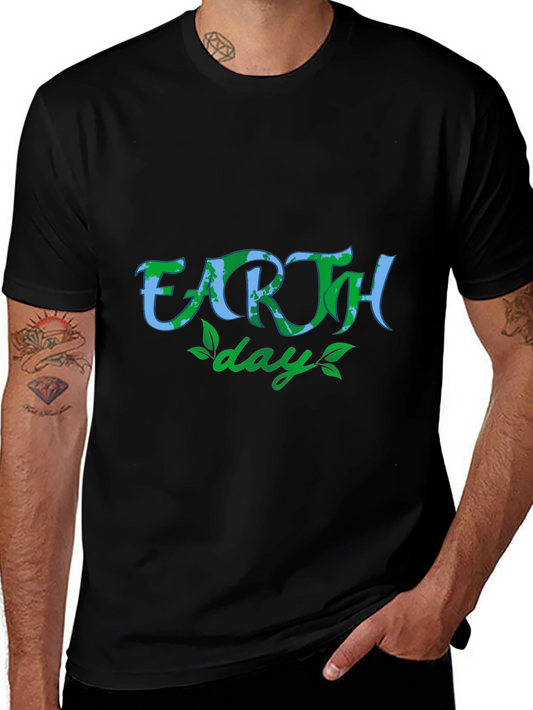 Earth Day Graphic T-Shirt - Black Short Sleeve
