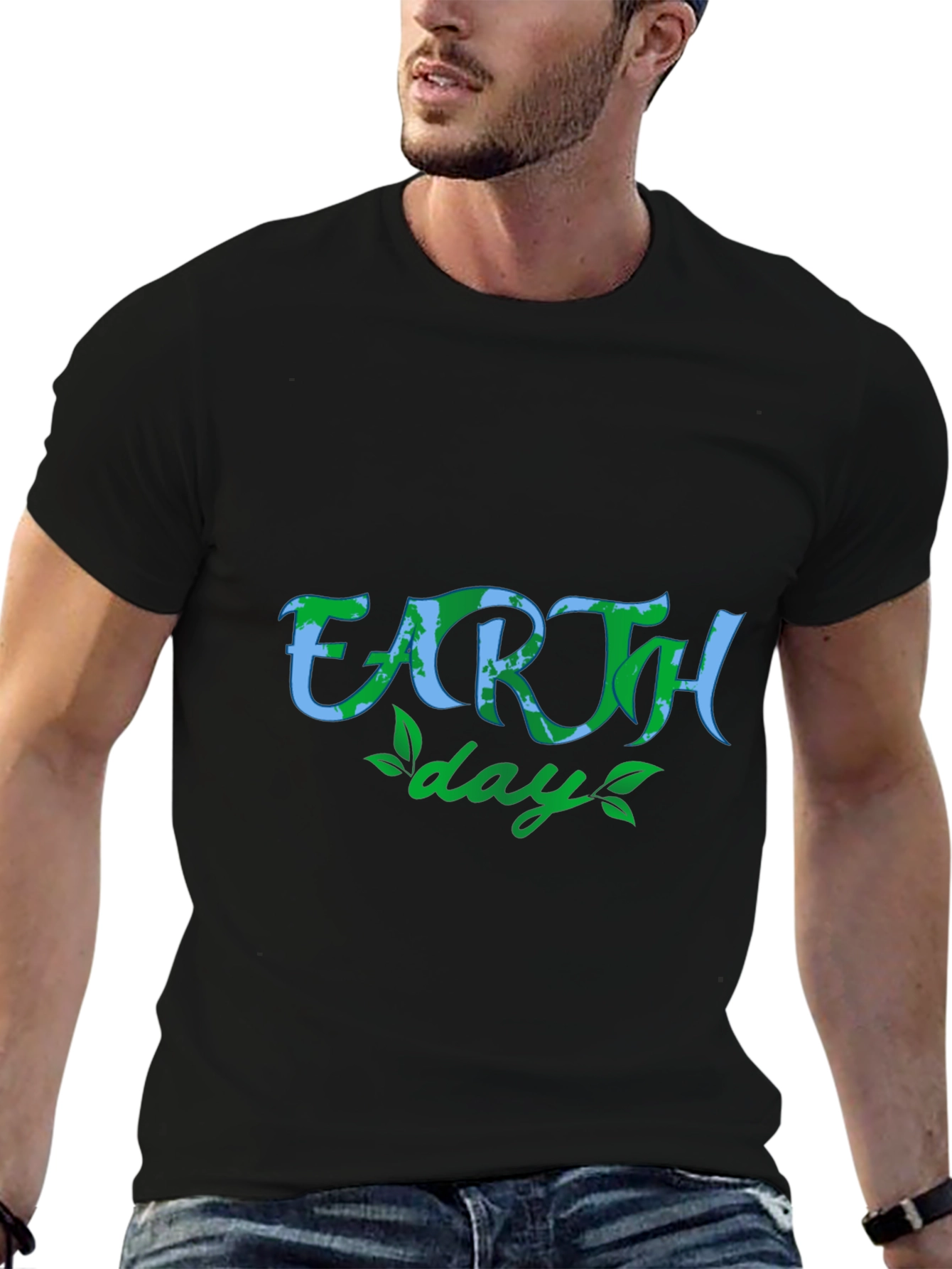 Earth Day Graphic T-Shirt - Black Short Sleeve