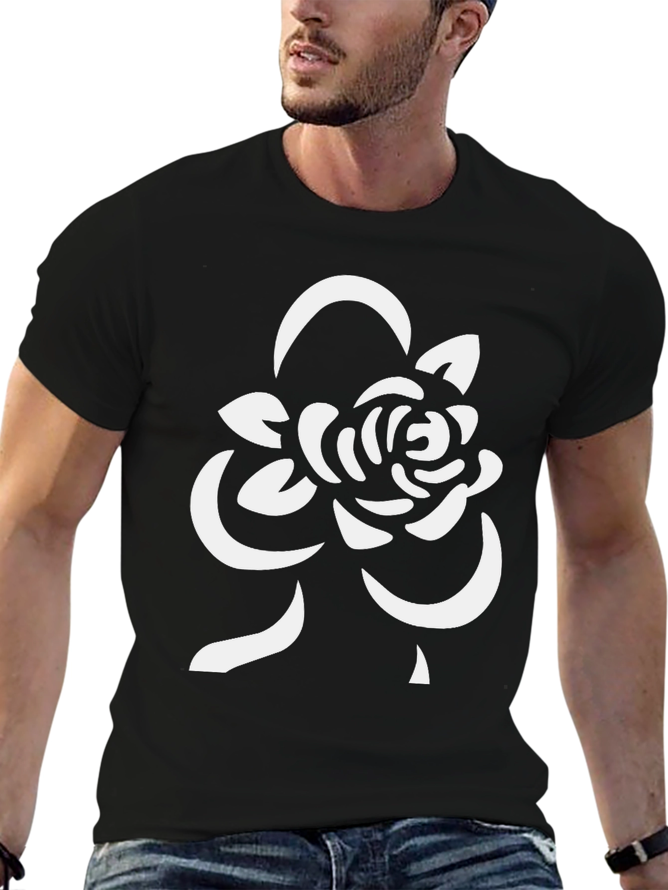 Rose Graphic Black T-Shirt