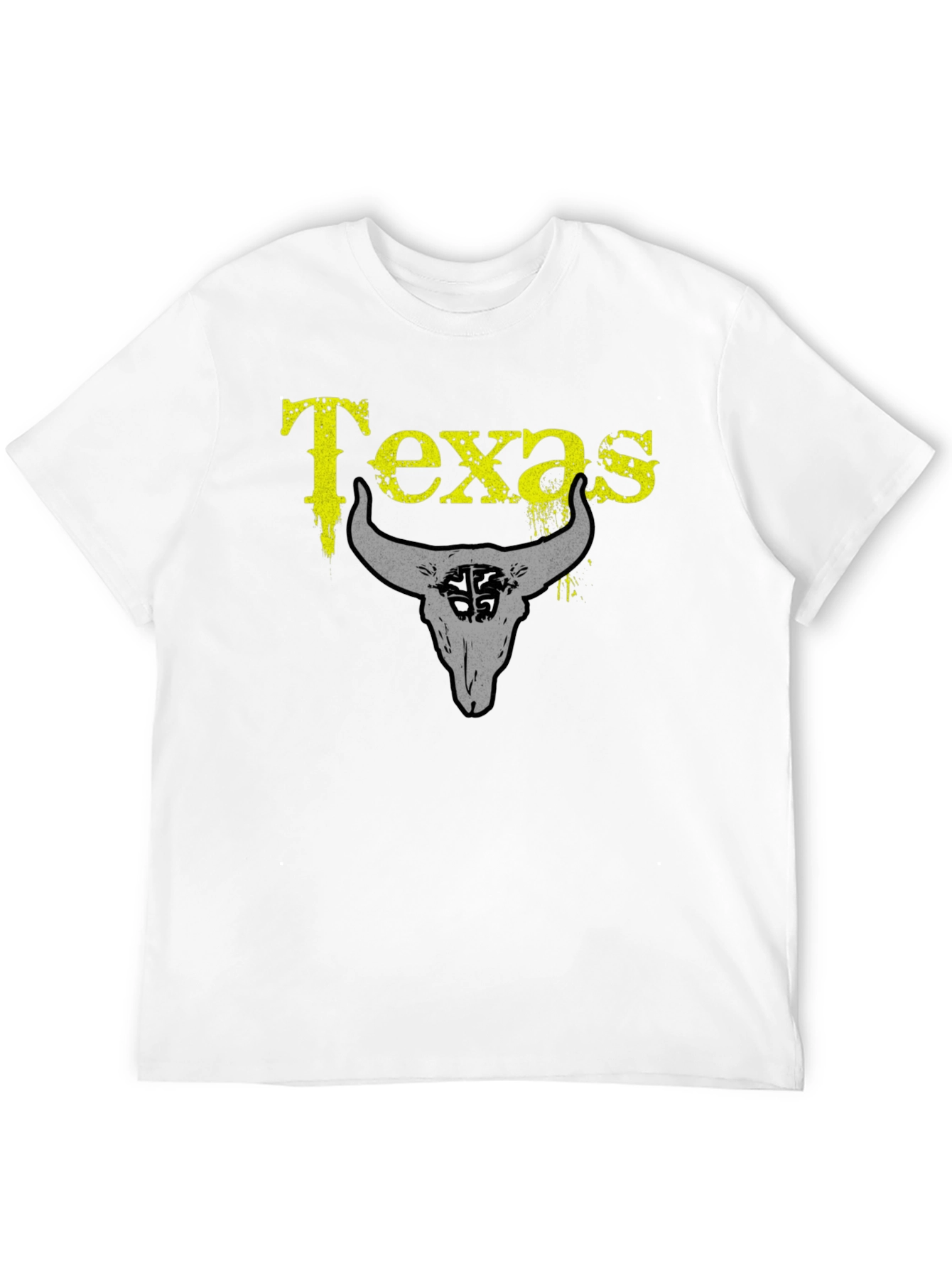 Texas Bull Skull Graphic T-Shirt - Black
