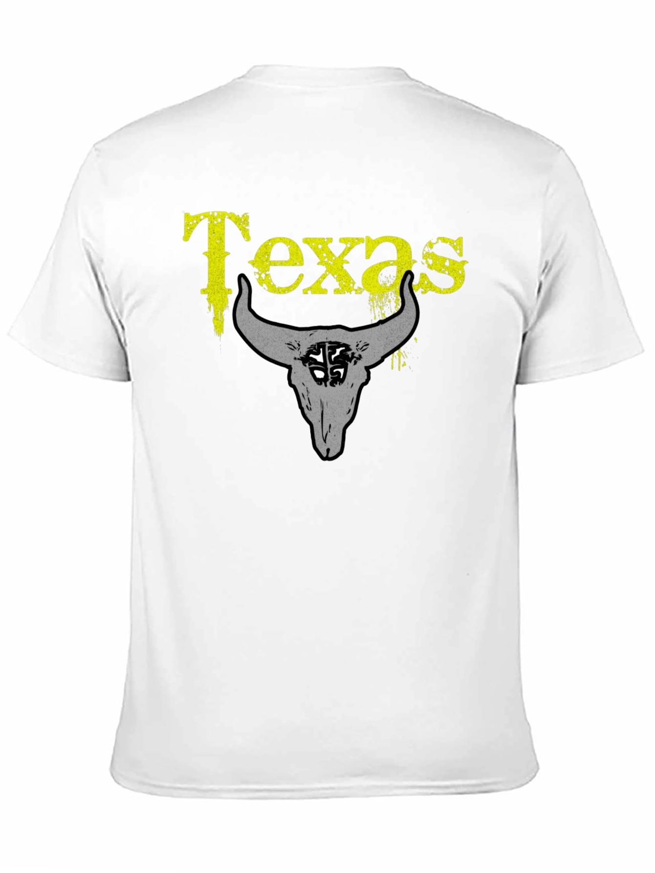 Texas Bull Skull Graphic T-Shirt - Black