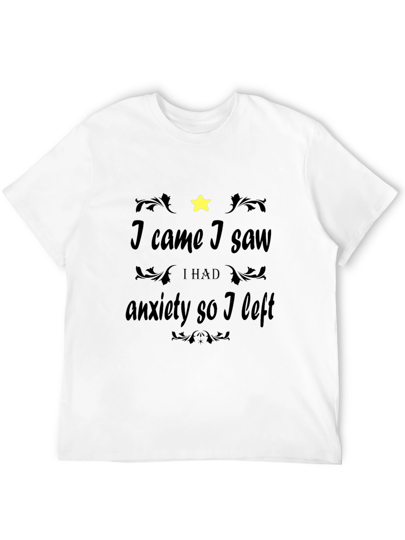 Anxiety Humor Black Graphic Tee Shirt