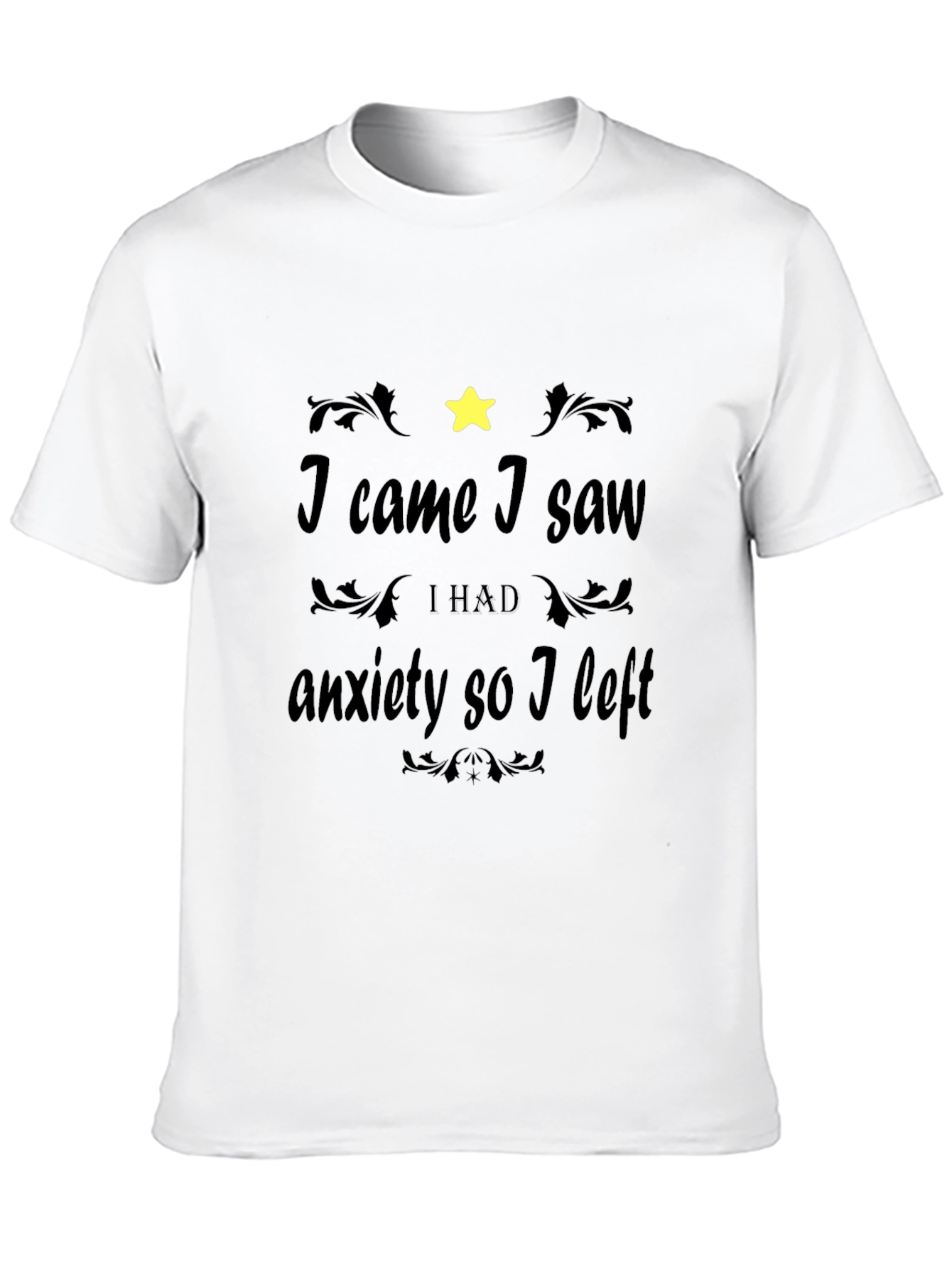 Anxiety Humor Black Graphic Tee Shirt