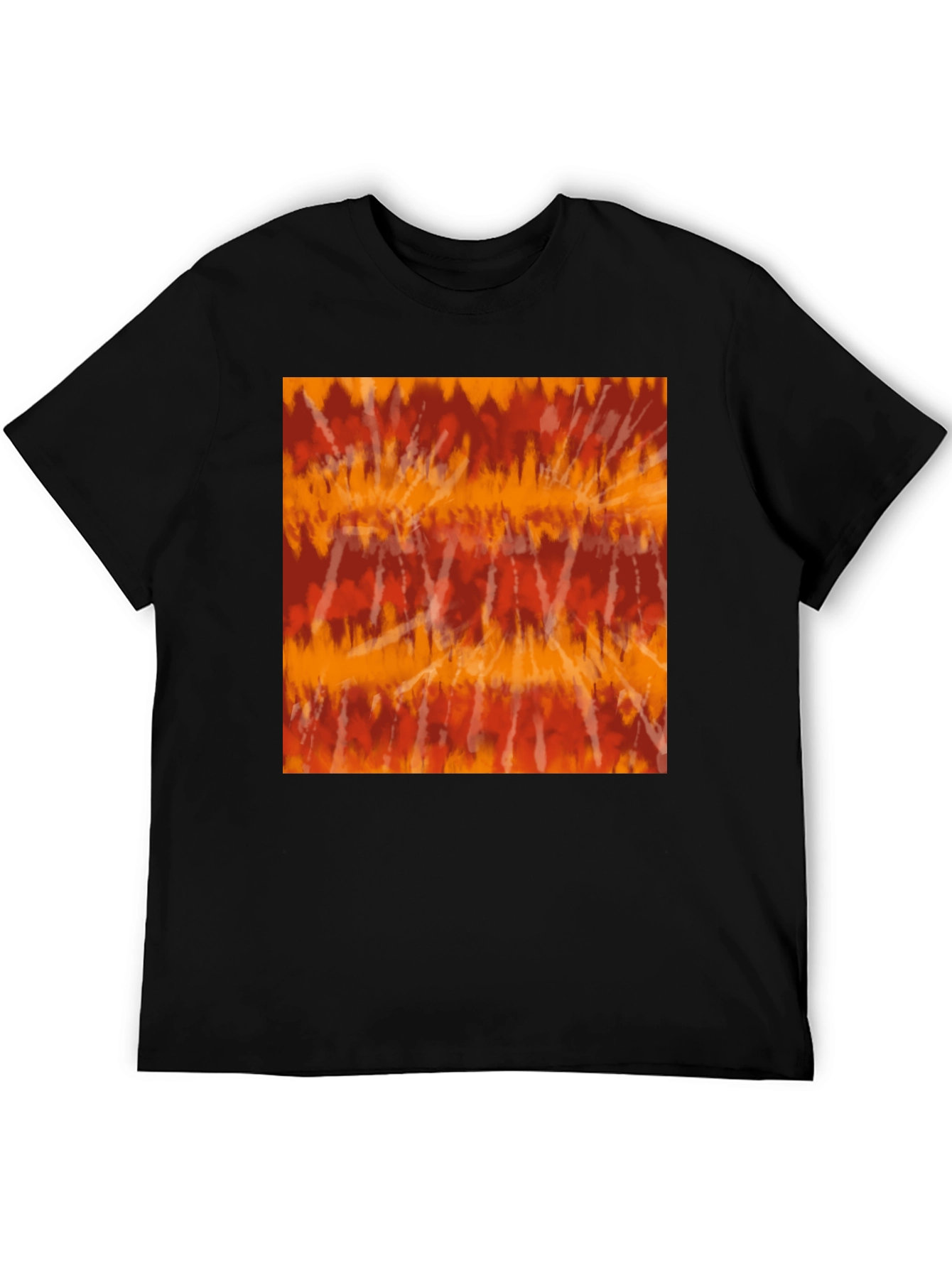 Retro Tie-Dye Graphic Tee - Casual Black T-Shirt