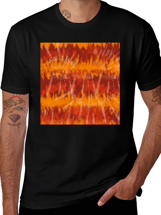 Retro Tie-Dye Graphic Tee - Casual Black T-Shirt