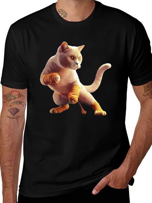 Martial Arts Cat Graphic Tee - Funny Kitten Karate T-Shirt