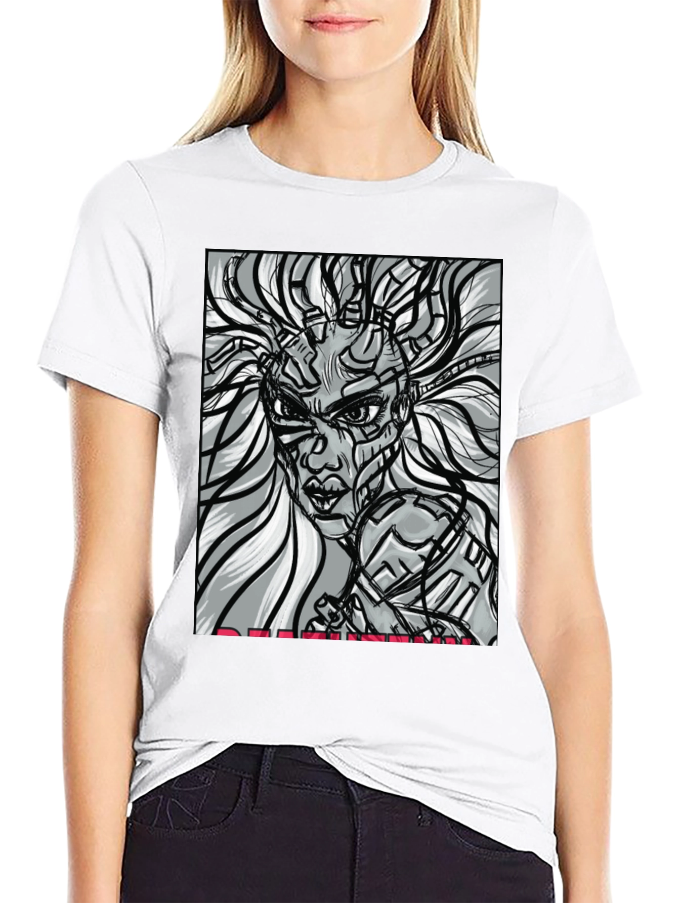 Cyberpunk Woman T-Shirt - Unique Graphic Tee