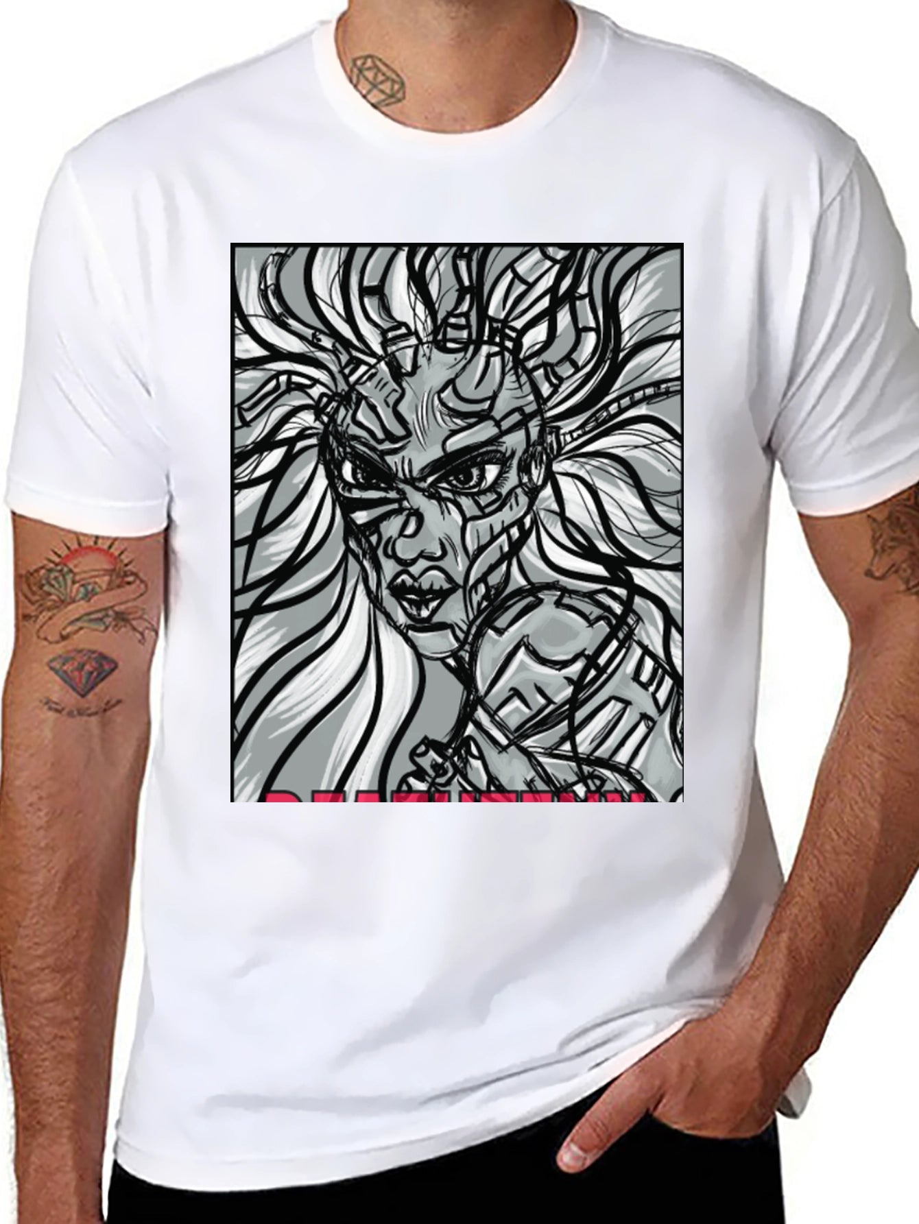 Cyberpunk Woman T-Shirt - Unique Graphic Tee