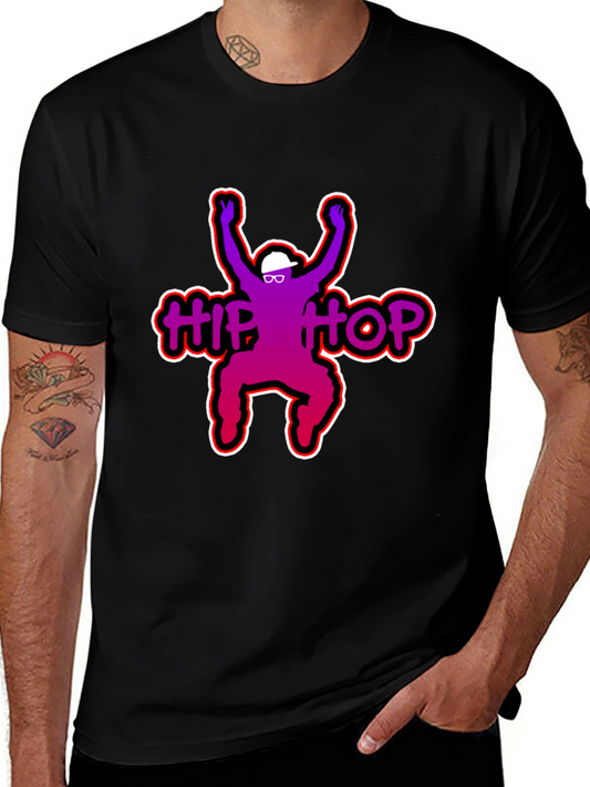 Hip Hop Graphic T-Shirt - Black Cotton Tee