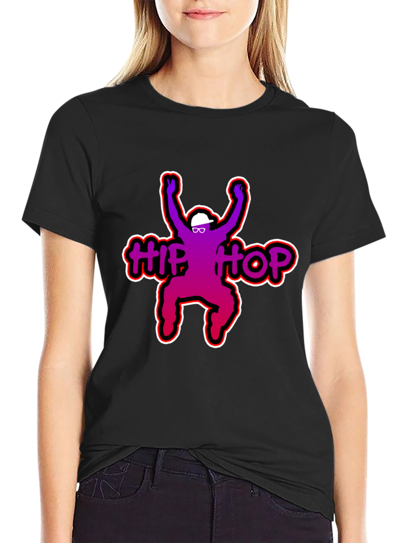 Hip Hop Graphic T-Shirt - Black Cotton Tee
