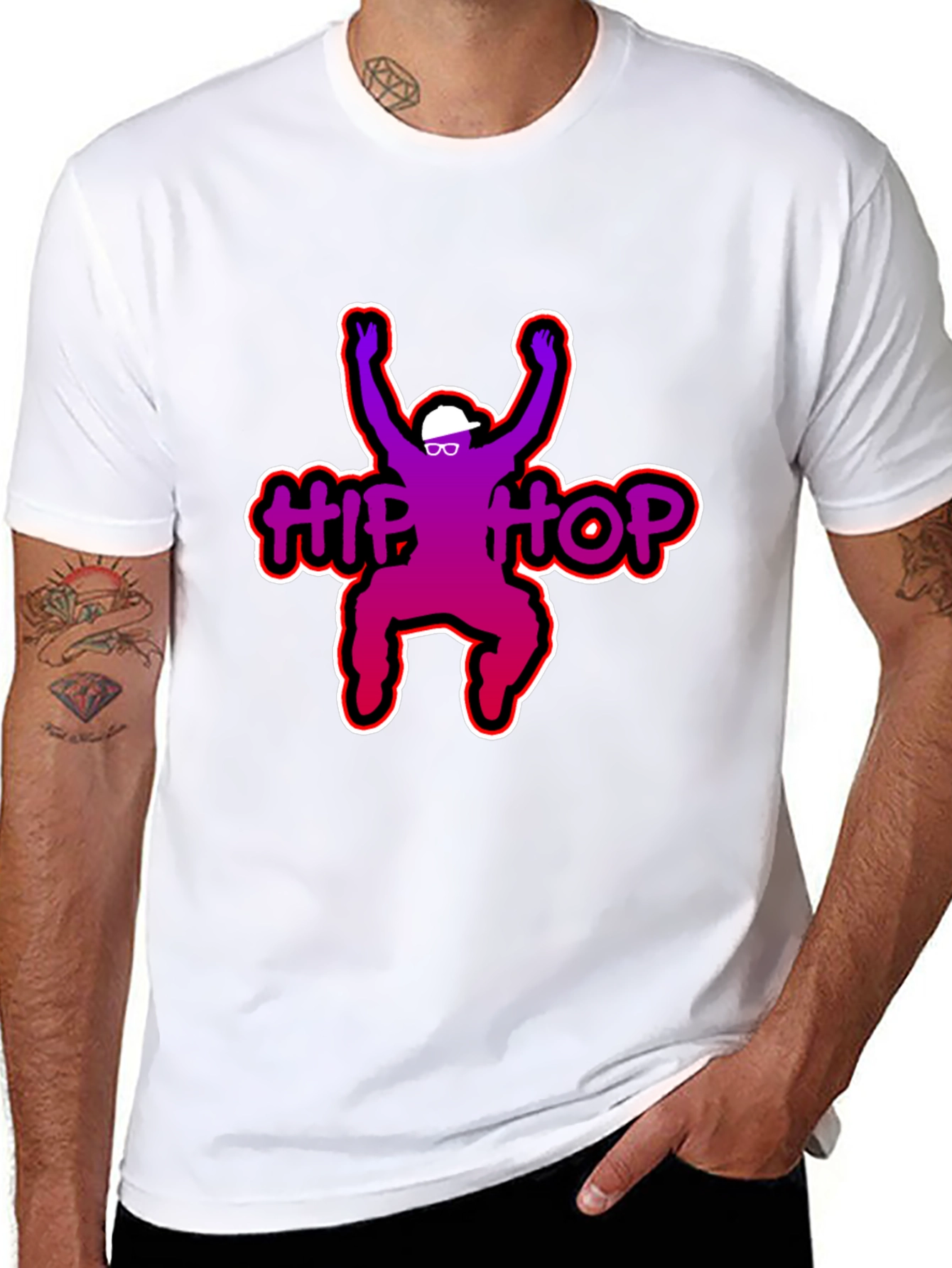 Hip Hop Graphic T-Shirt - Black Cotton Tee