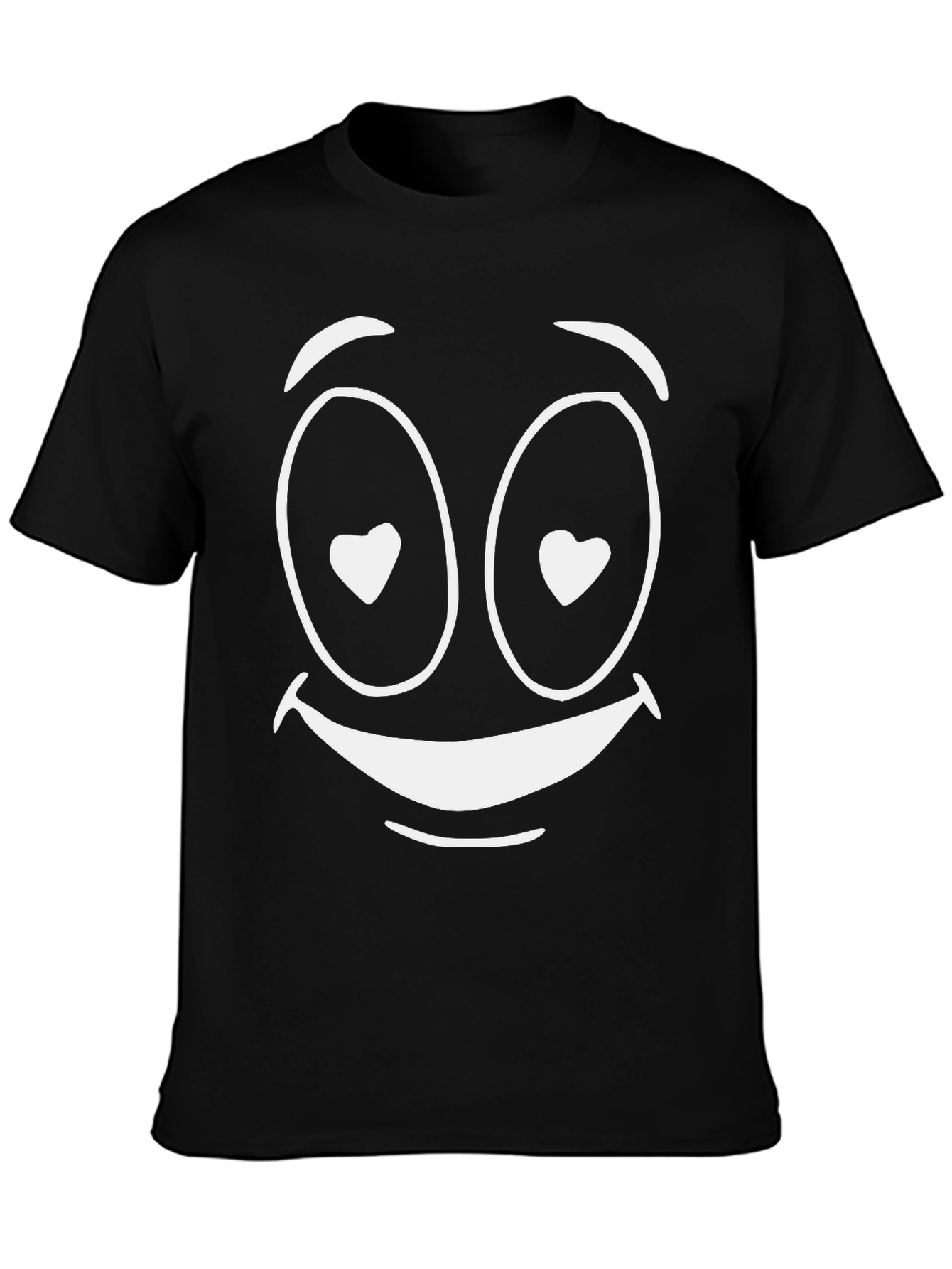 Love Struck Smiley Face T-Shirt - Black