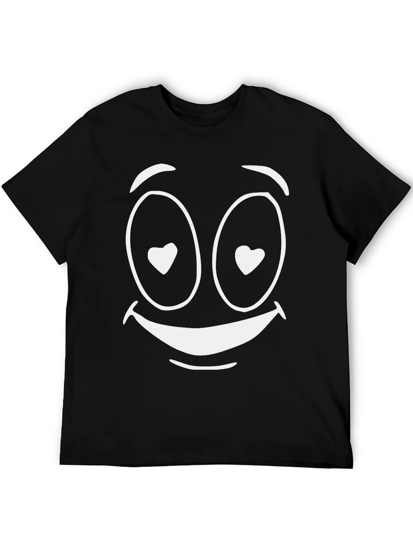 Love Struck Smiley Face T-Shirt - Black