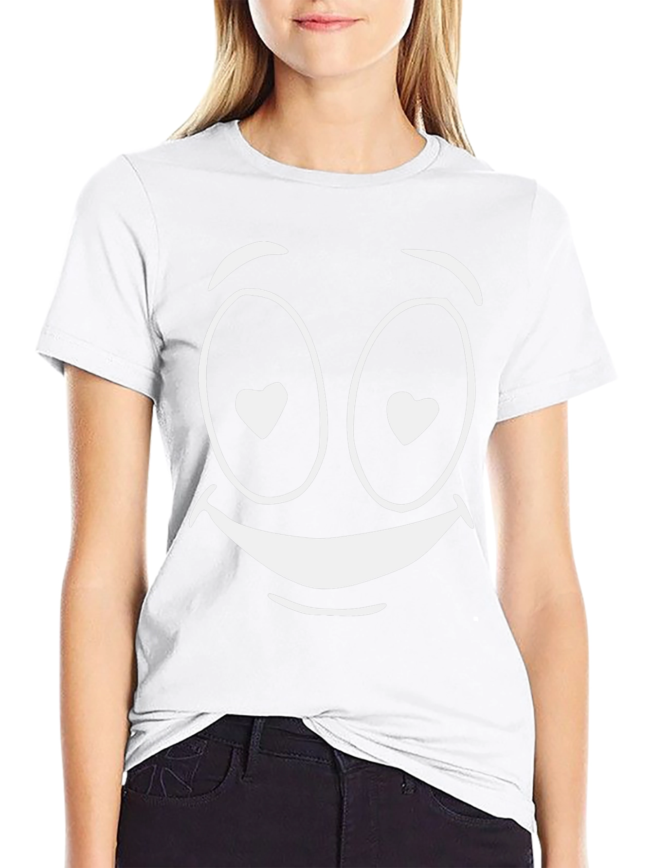Love Struck Smiley Face T-Shirt - Black