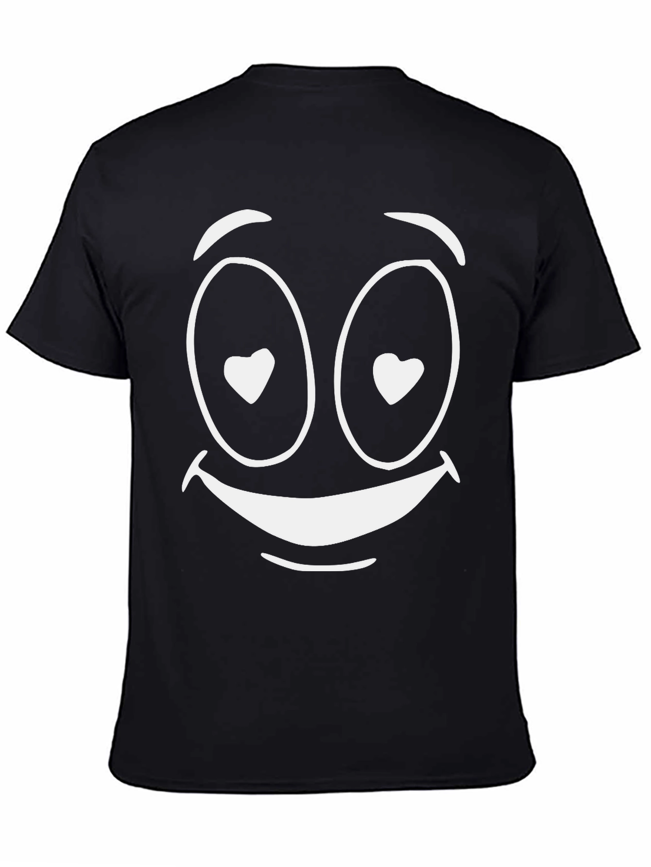 Love Struck Smiley Face T-Shirt - Black