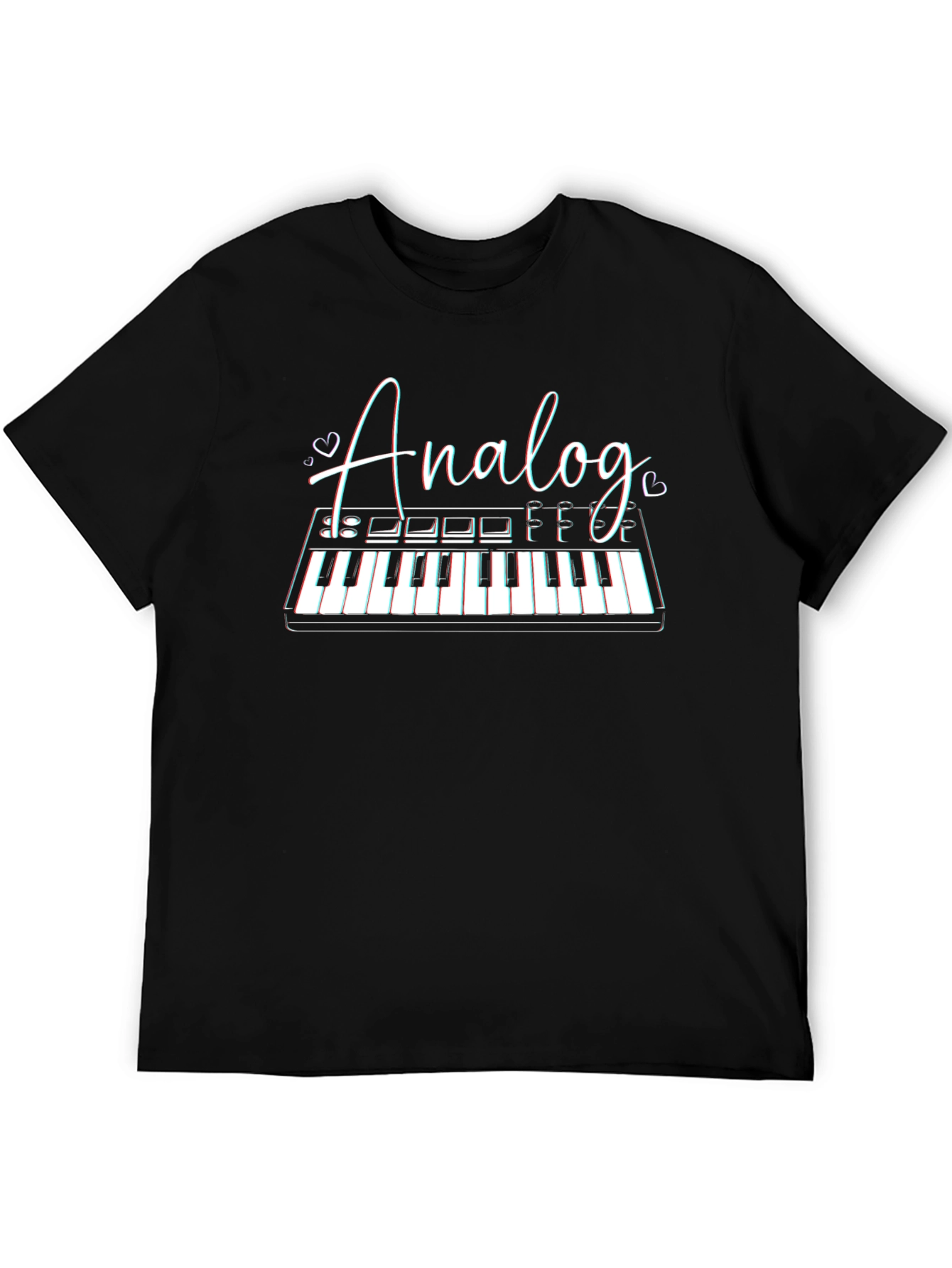 Analog Synth Keyboard Black T-Shirt