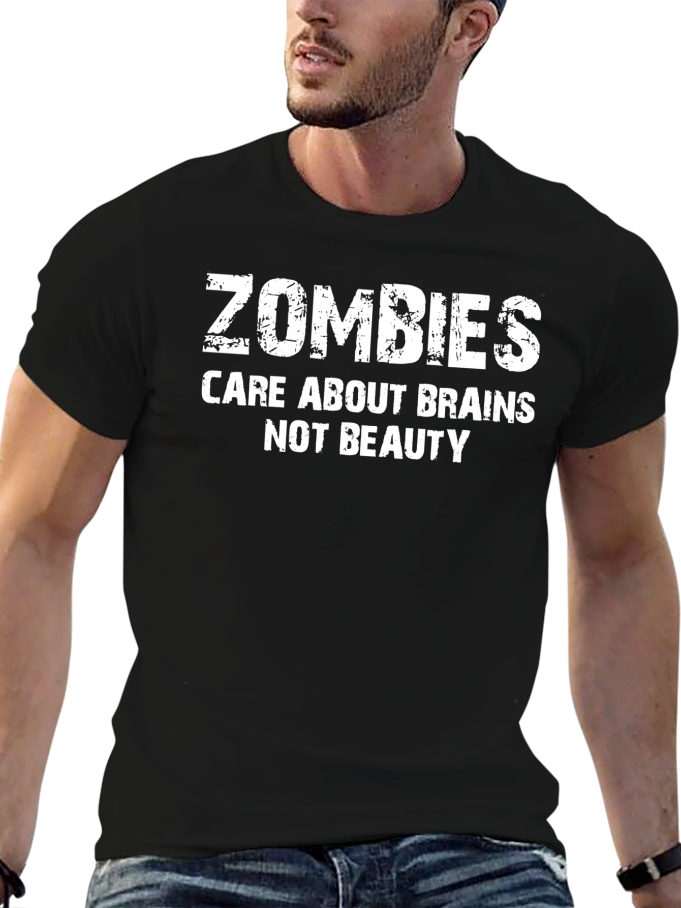 Zombies Care About Brains T-Shirt - Black