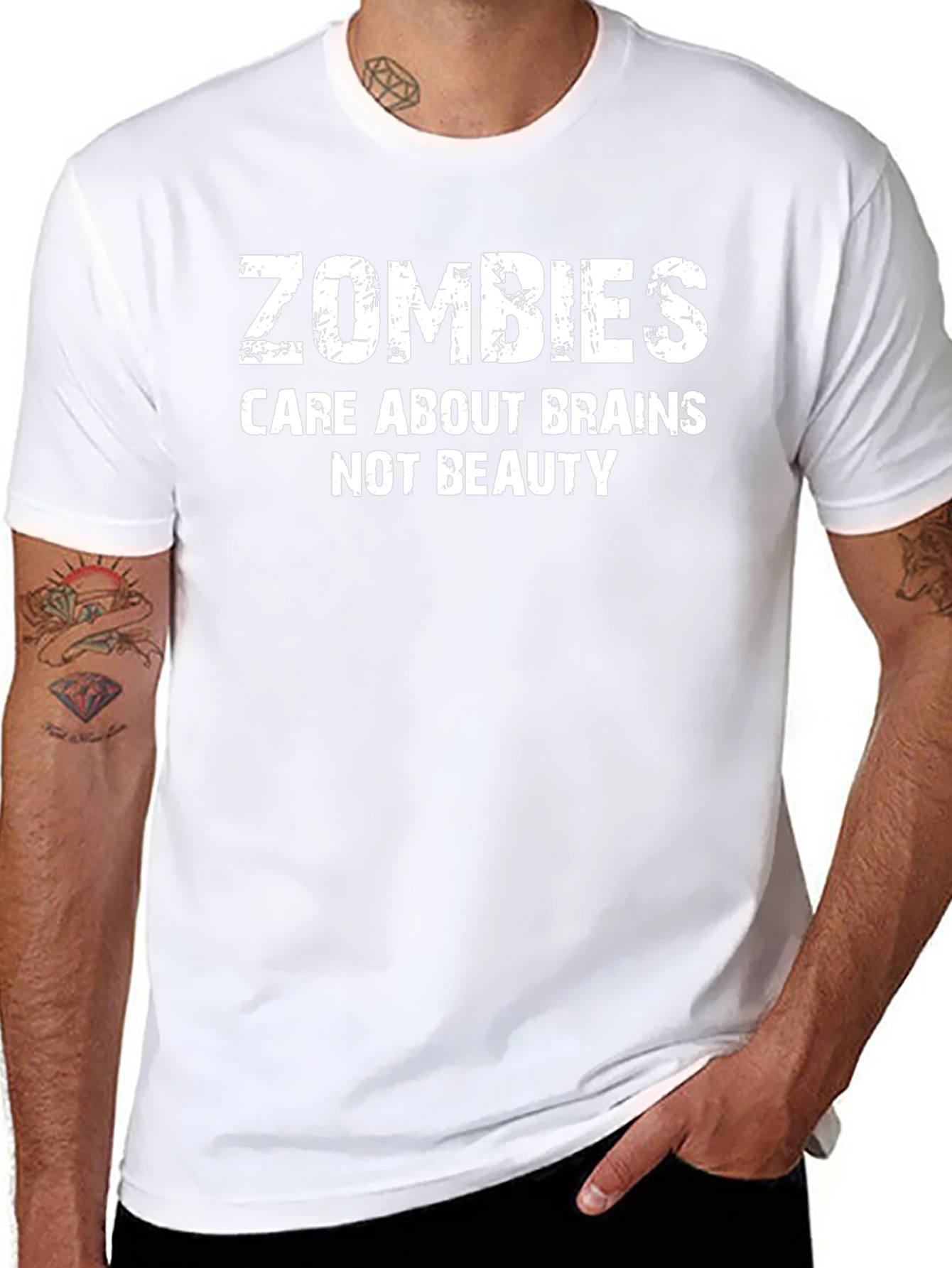 Zombies Care About Brains T-Shirt - Black