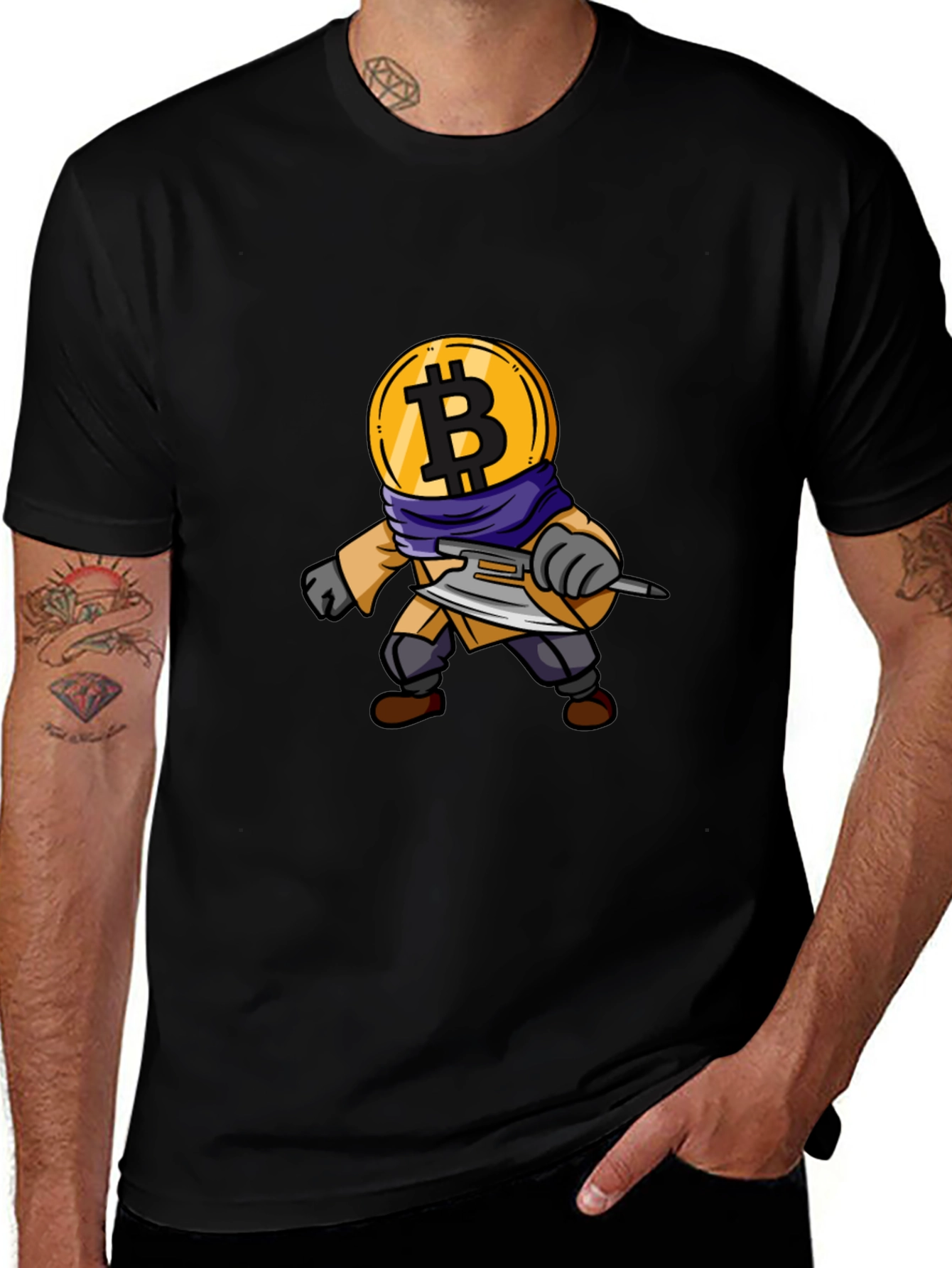 Bitcoin Crypto Warrior Black T-Shirt