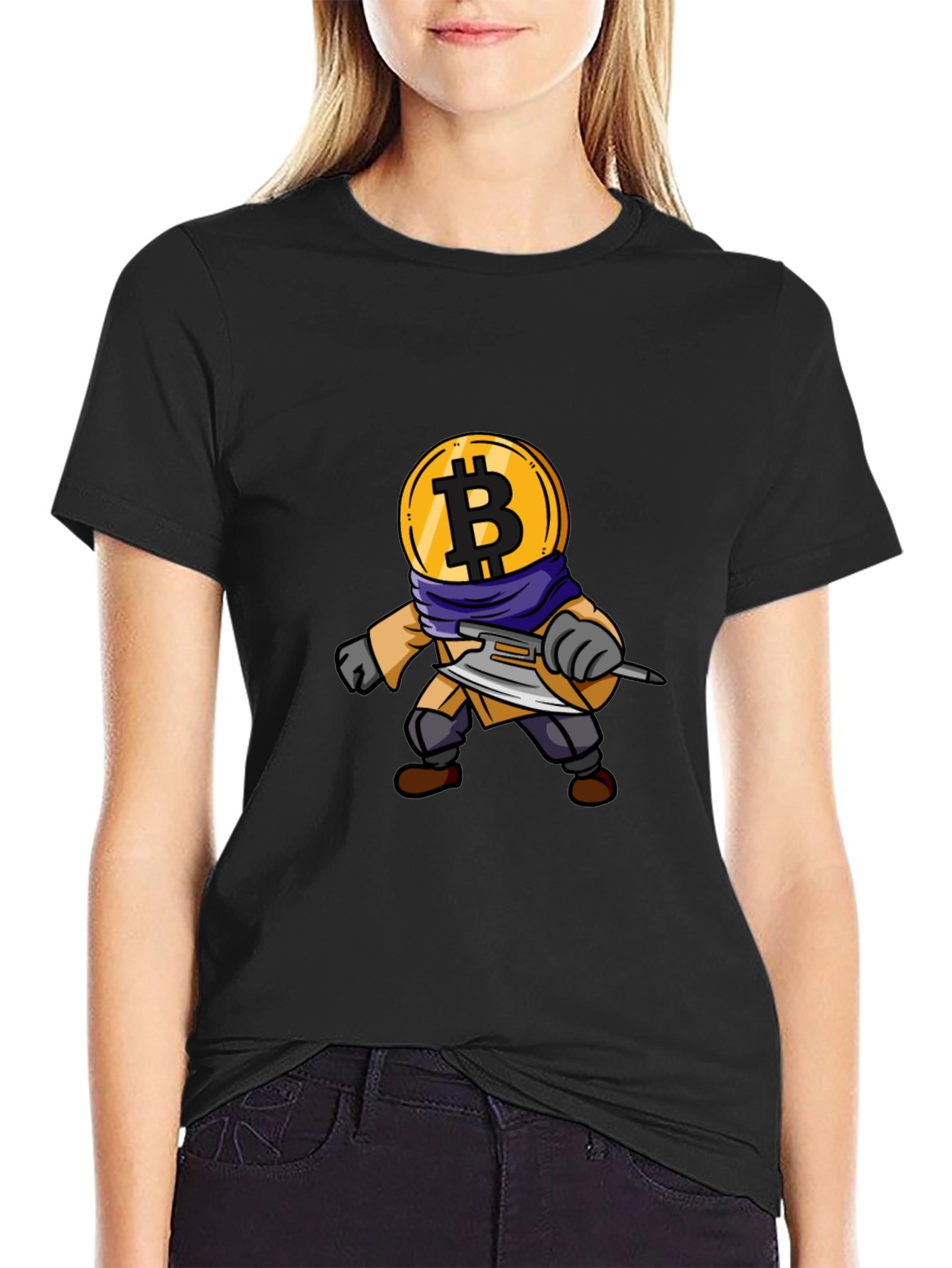 Bitcoin Crypto Warrior Black T-Shirt