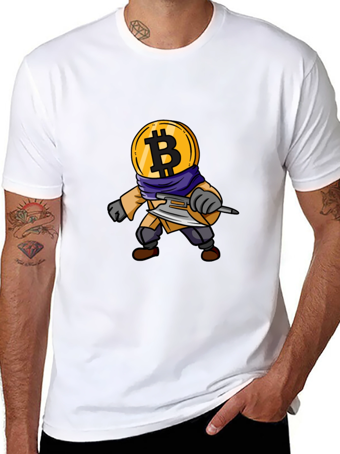 Bitcoin Crypto Warrior Black T-Shirt
