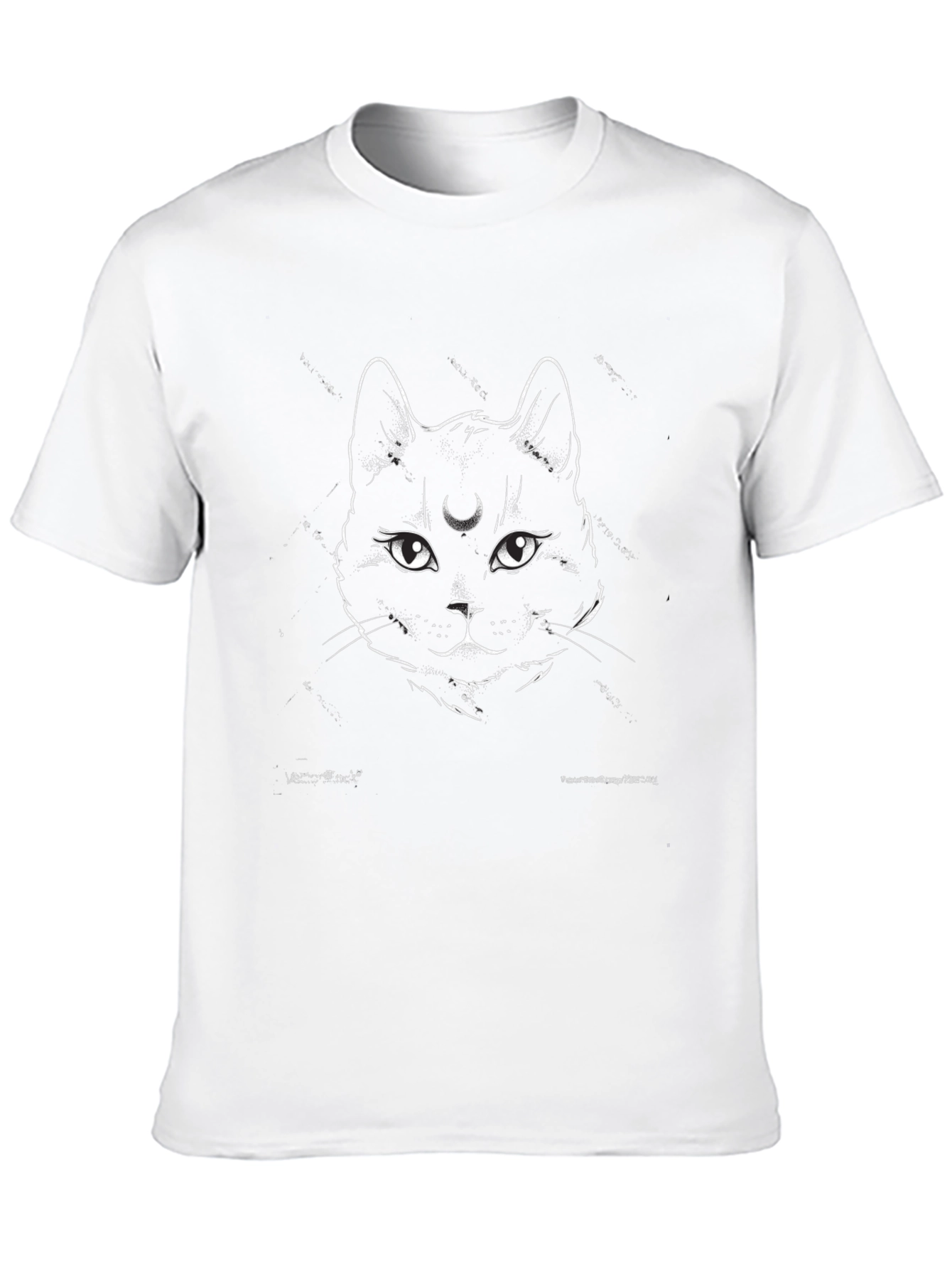 Mystic Cat Graphic Tee - Black Cotton Shirt