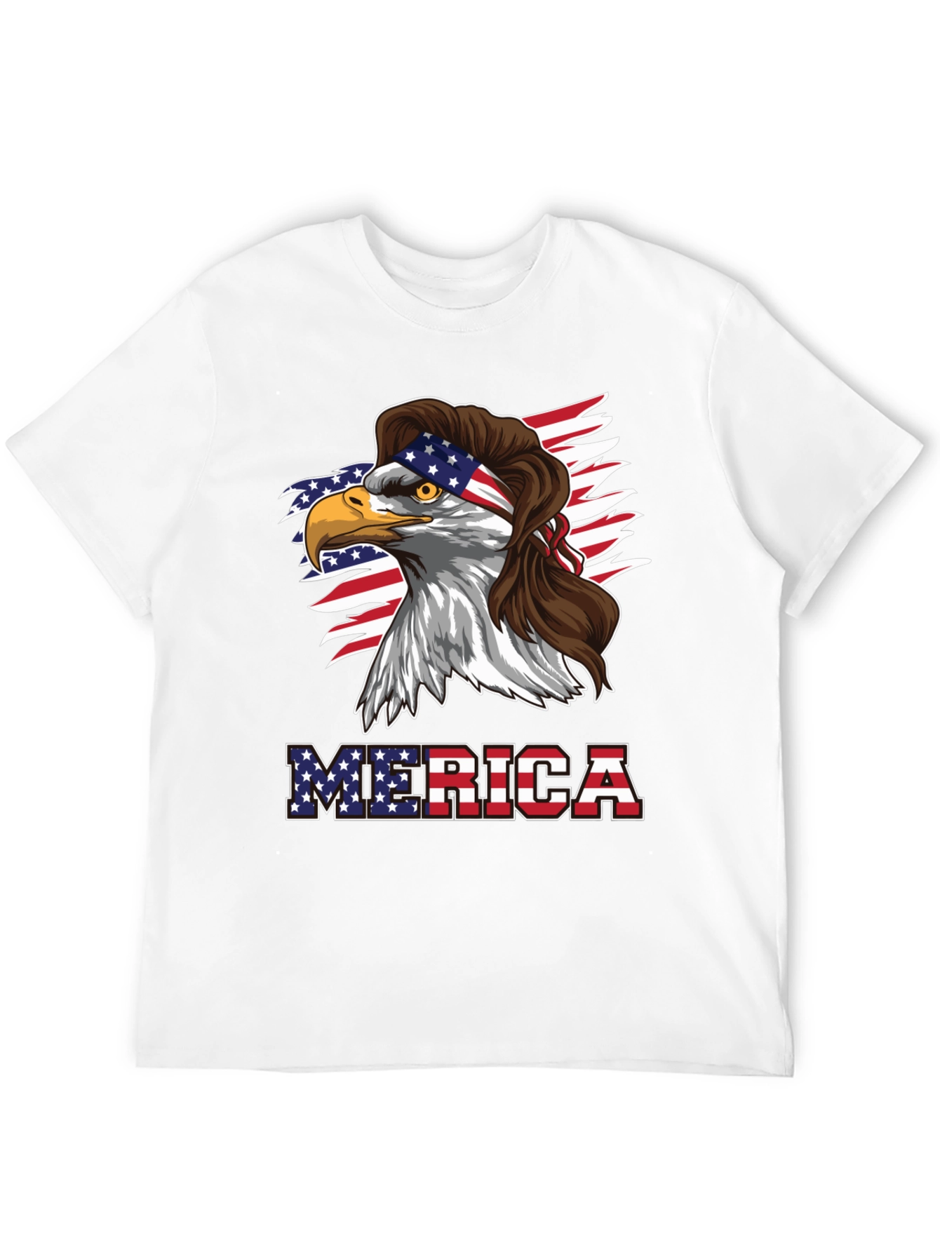 Patriotic Eagle Mullet Graphic T-Shirt
