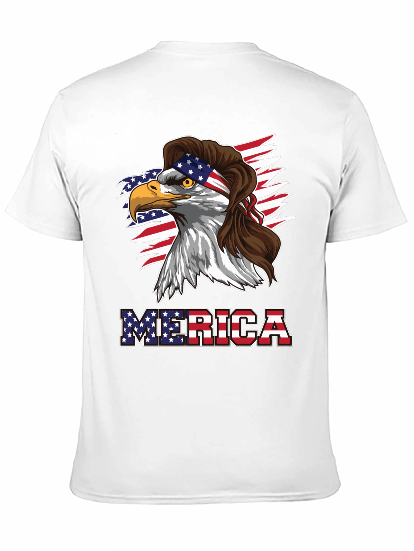 Patriotic Eagle Mullet Graphic T-Shirt