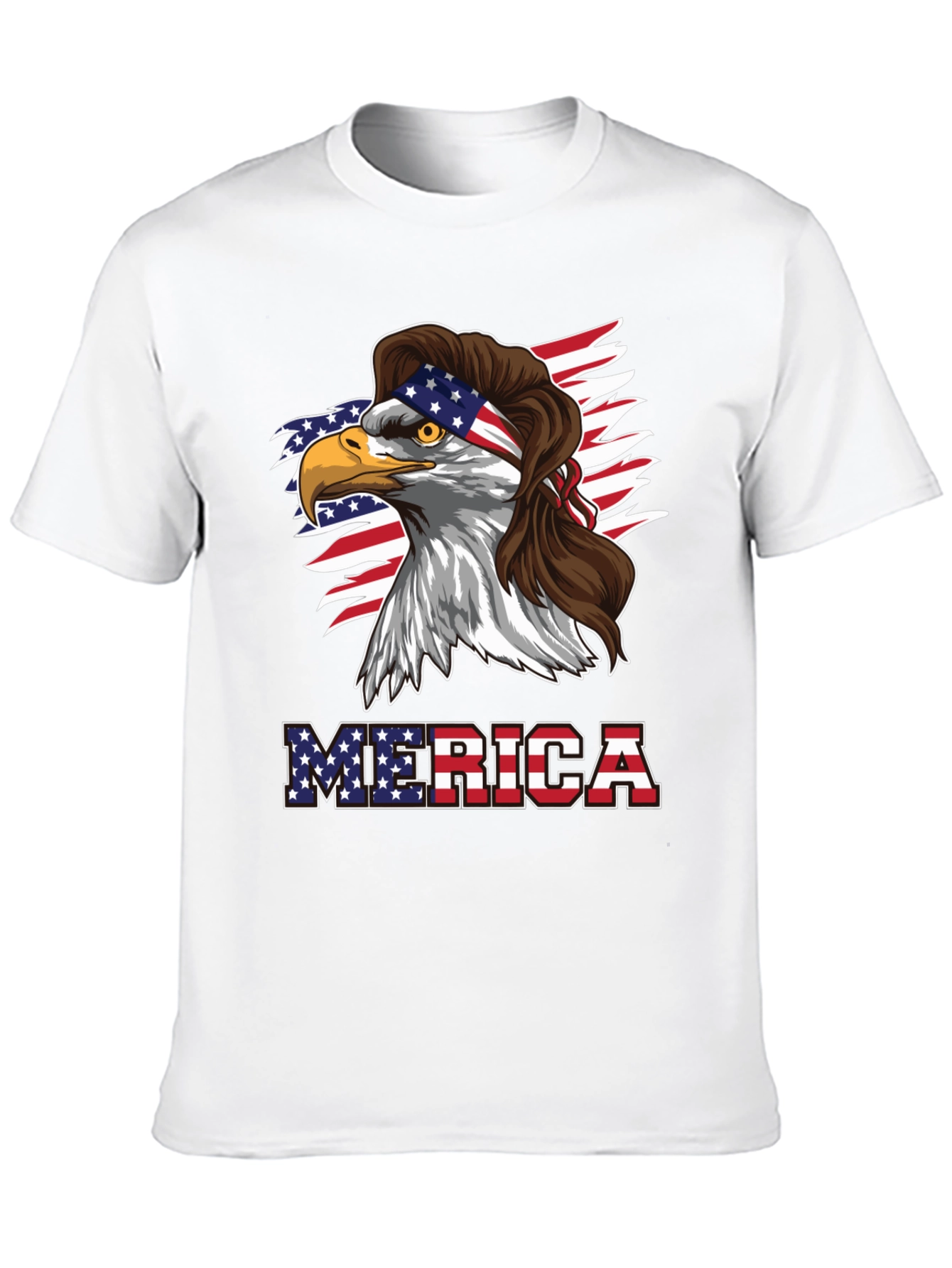 Patriotic Eagle Mullet Graphic T-Shirt