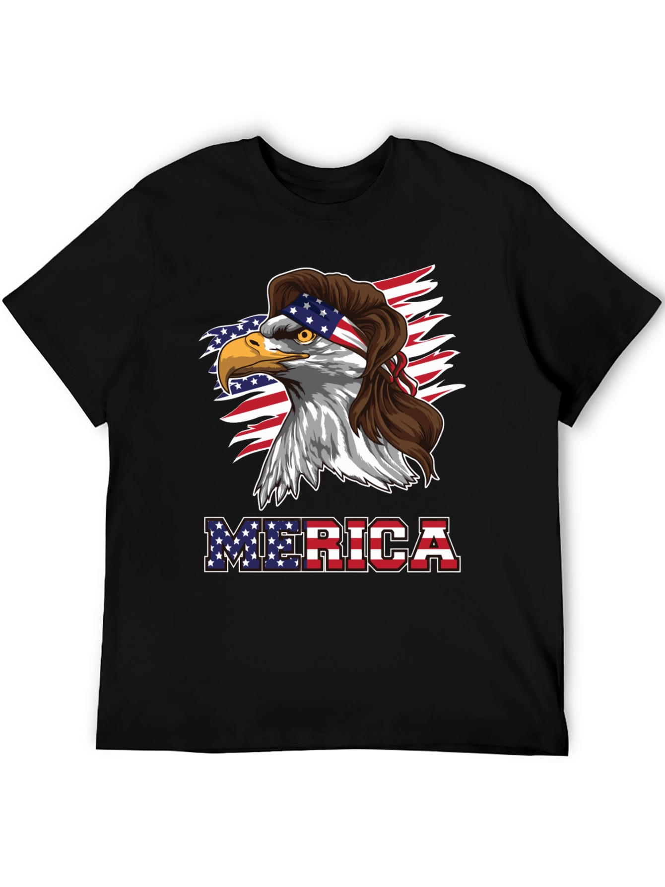 Patriotic Eagle Mullet Graphic T-Shirt