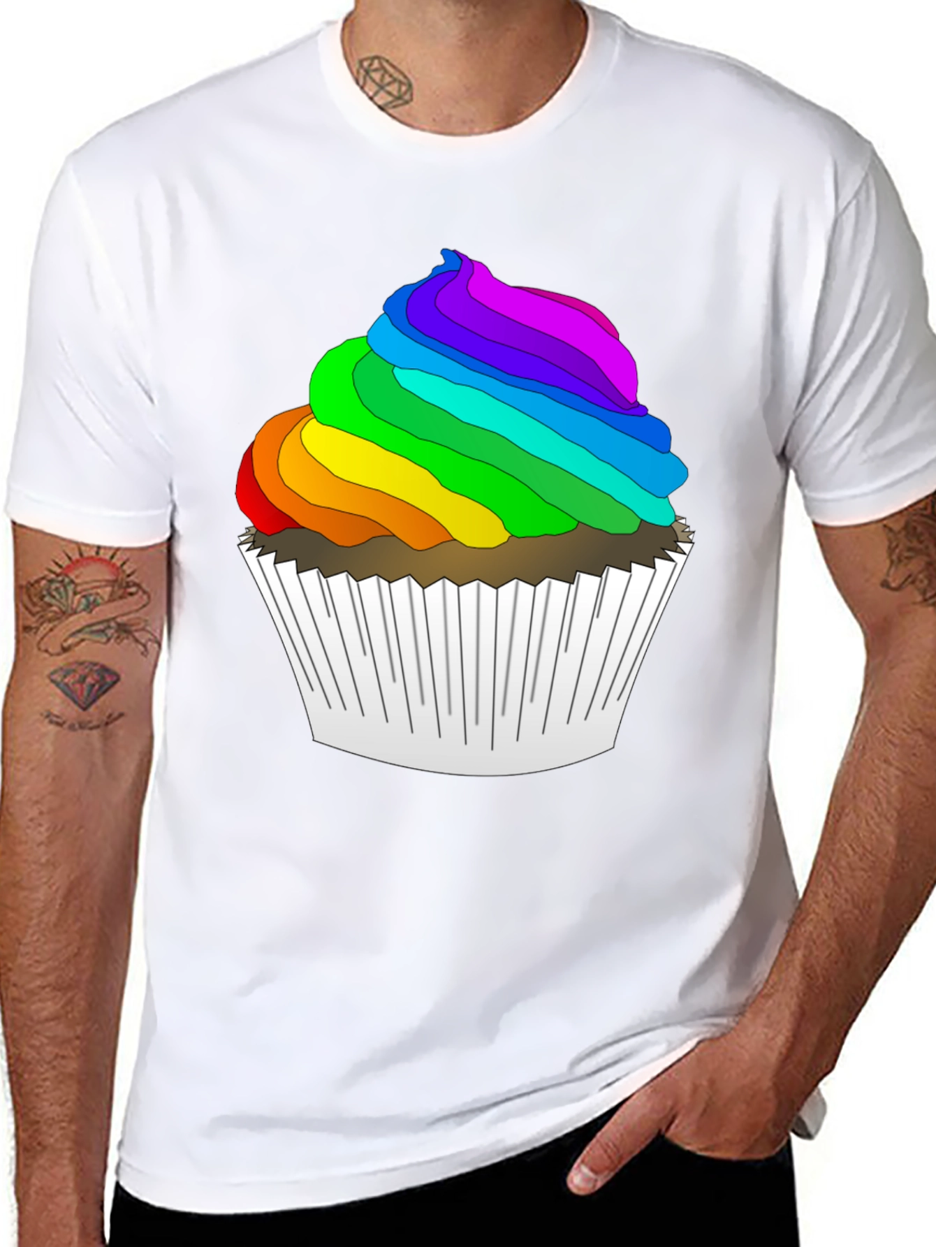 Rainbow Cupcake T-Shirt - Fun & Festive!