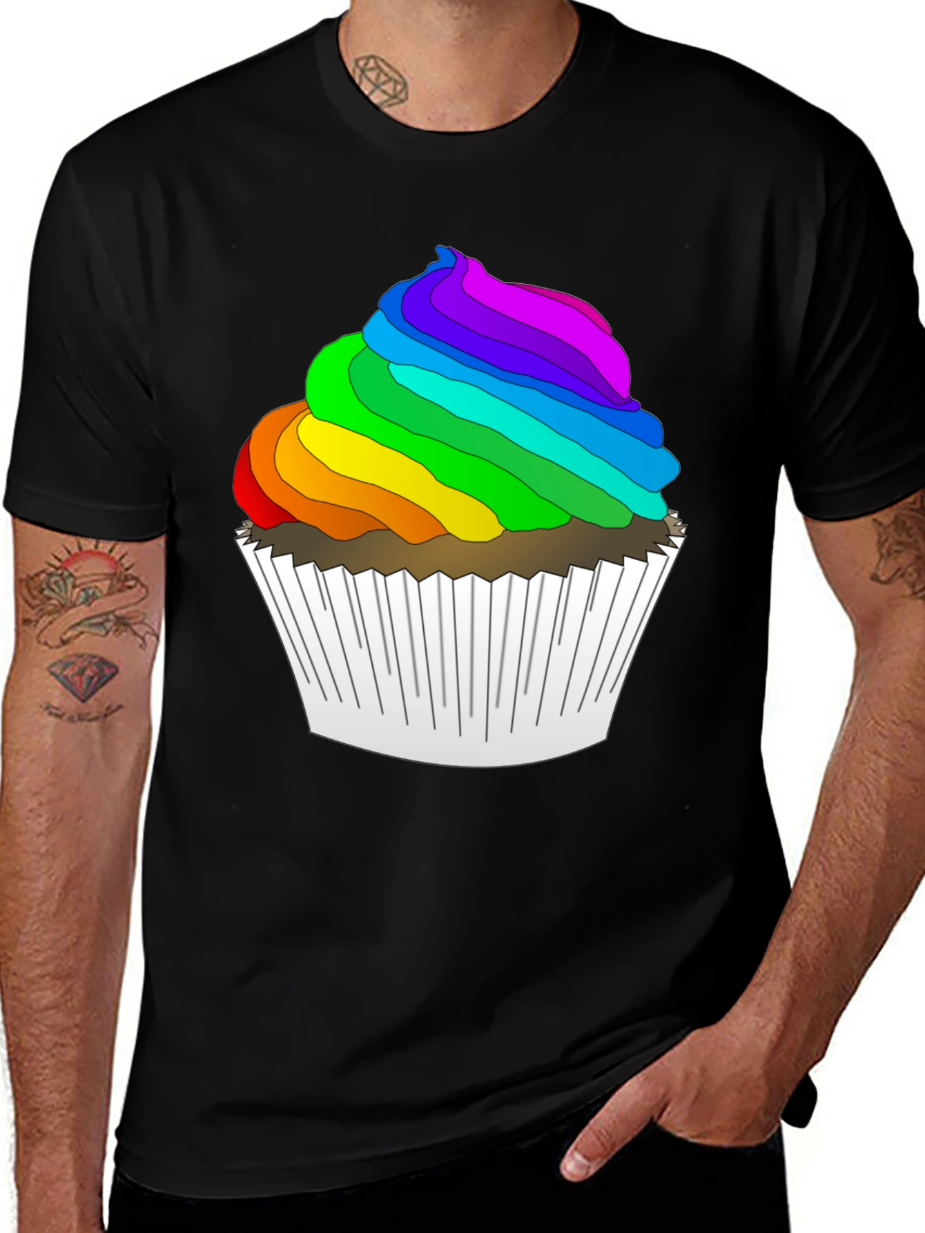 Rainbow Cupcake T-Shirt - Fun & Festive!