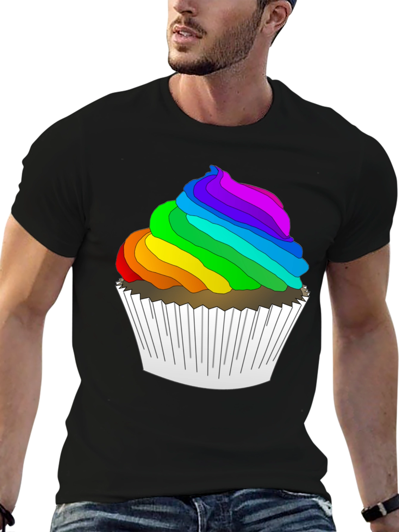 Rainbow Cupcake T-Shirt - Fun & Festive!