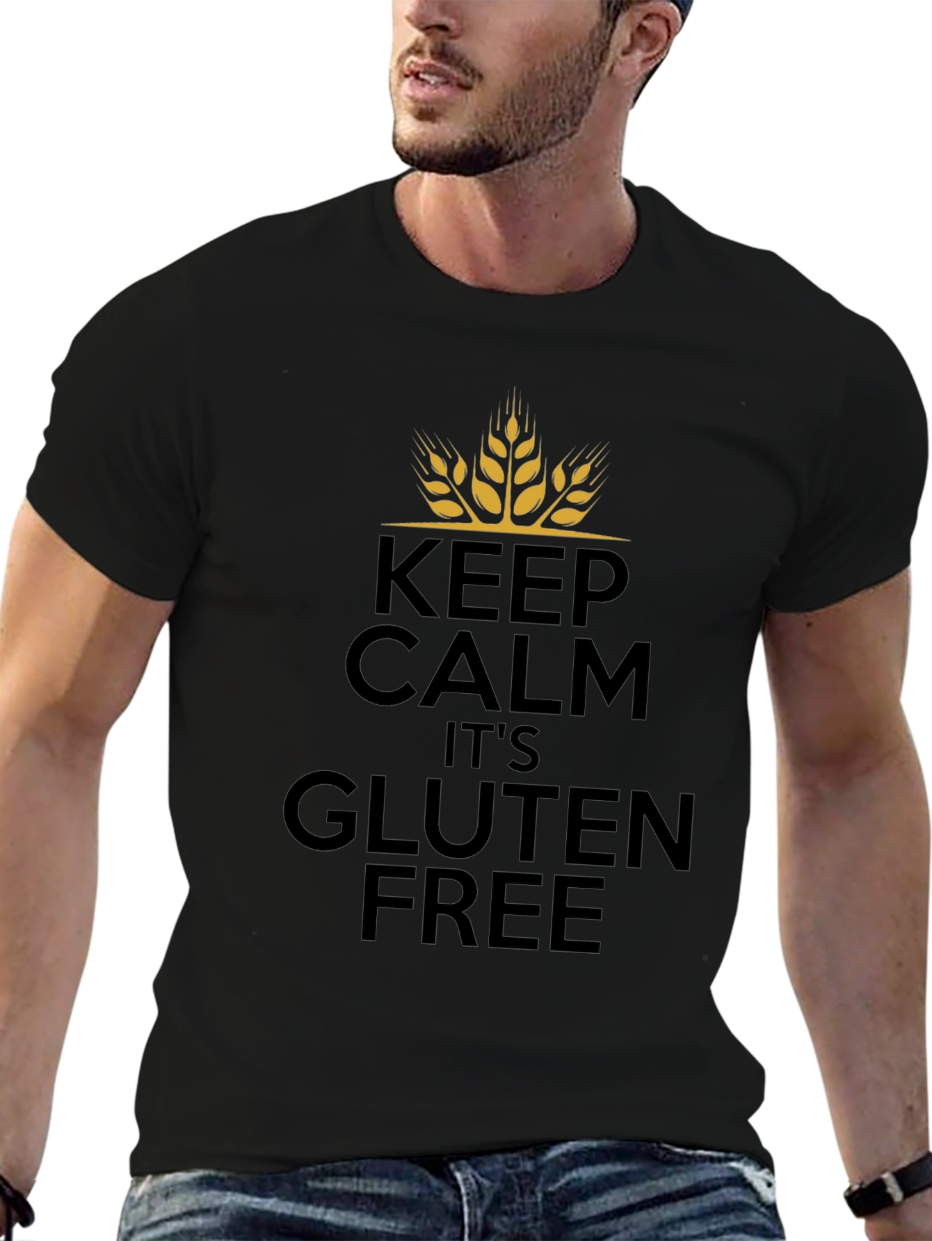 Keep Calm Its Gluten Free Black T-Shirt