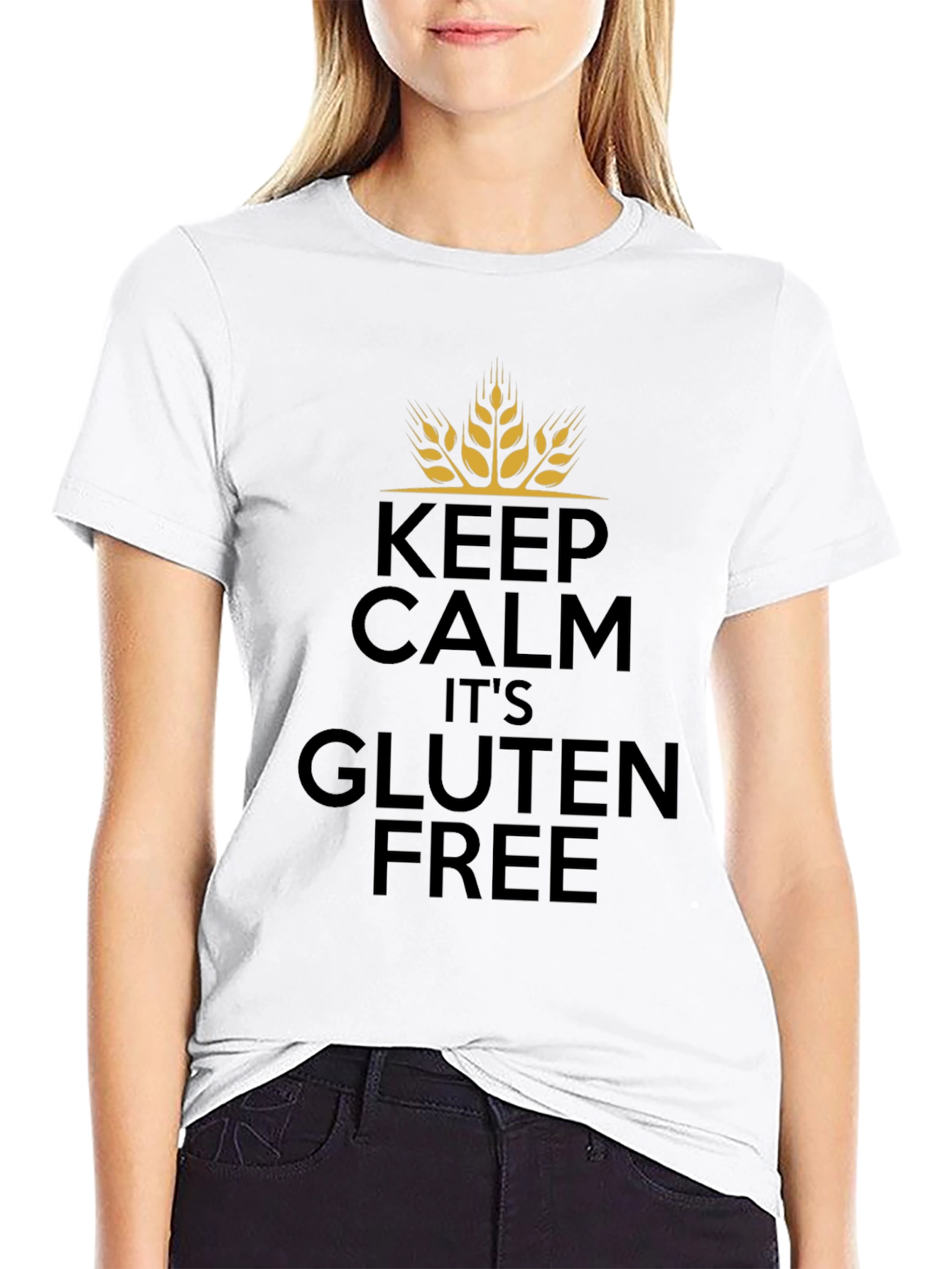 Keep Calm Its Gluten Free Black T-Shirt