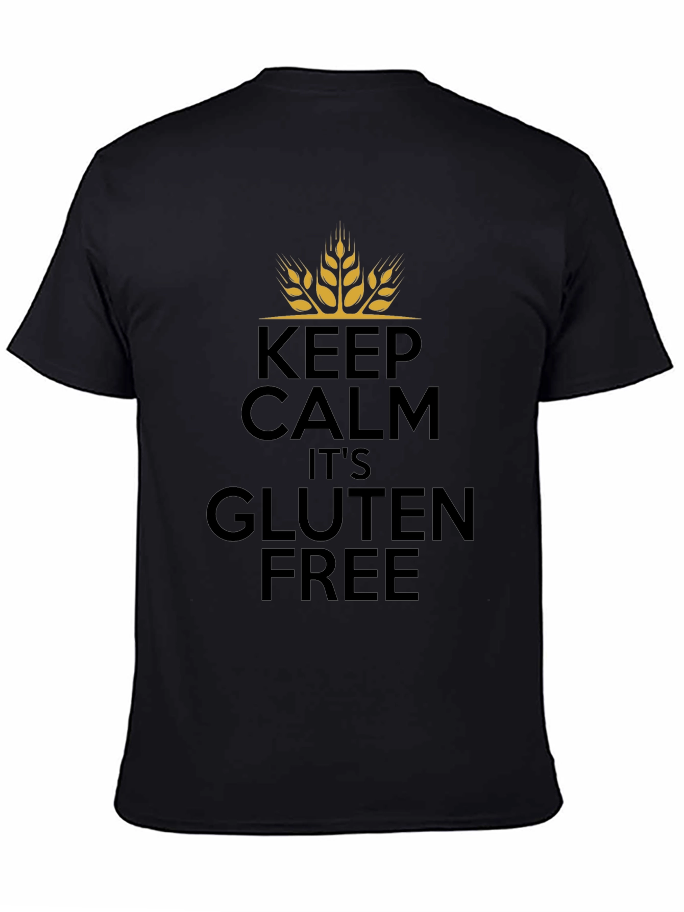 Keep Calm Its Gluten Free Black T-Shirt