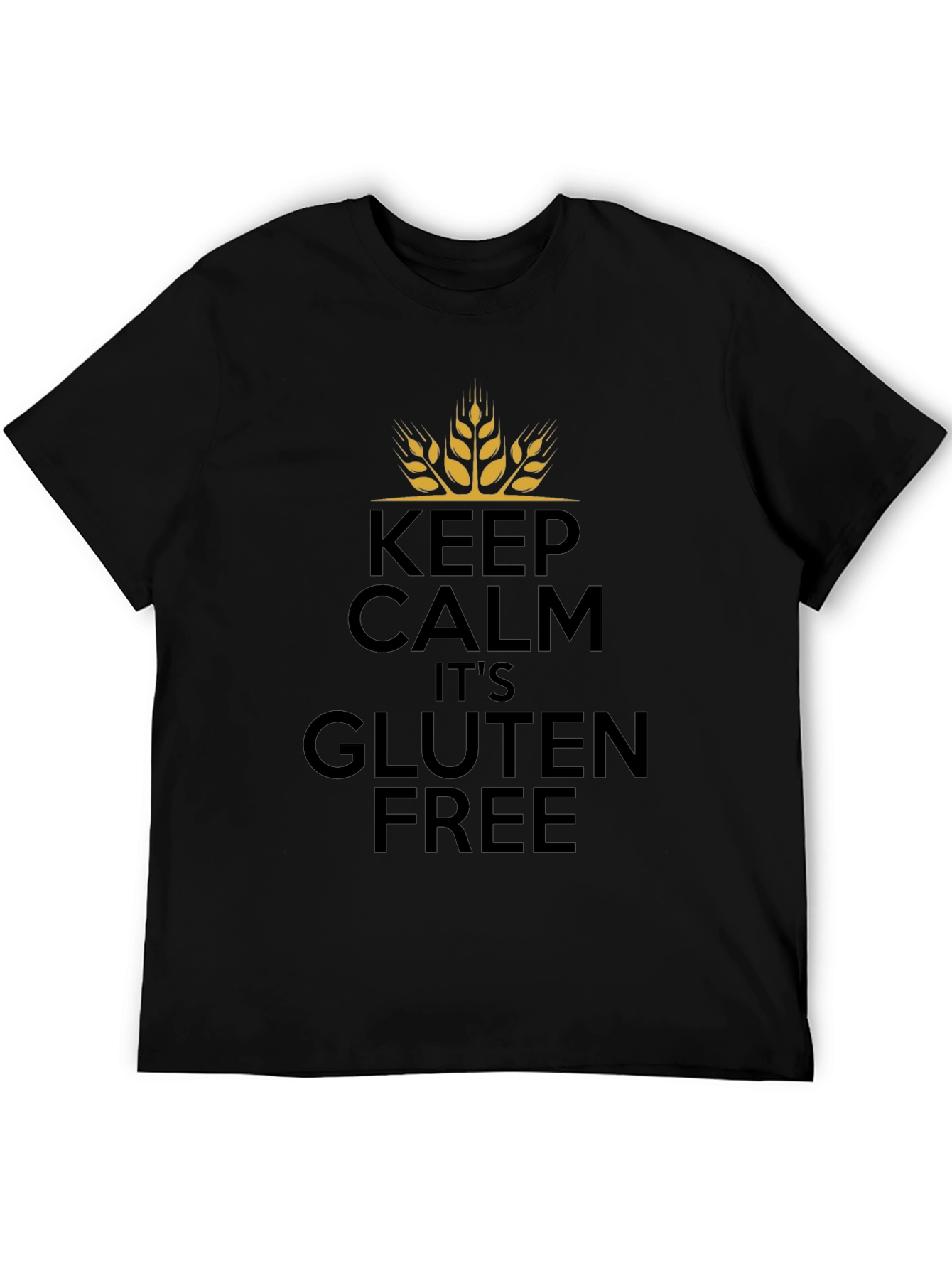 Keep Calm Its Gluten Free Black T-Shirt
