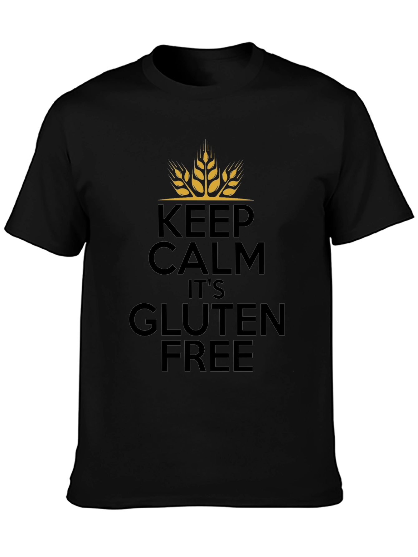 Keep Calm Its Gluten Free Black T-Shirt