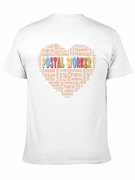 Postal Worker Heart Word Art T-Shirt
