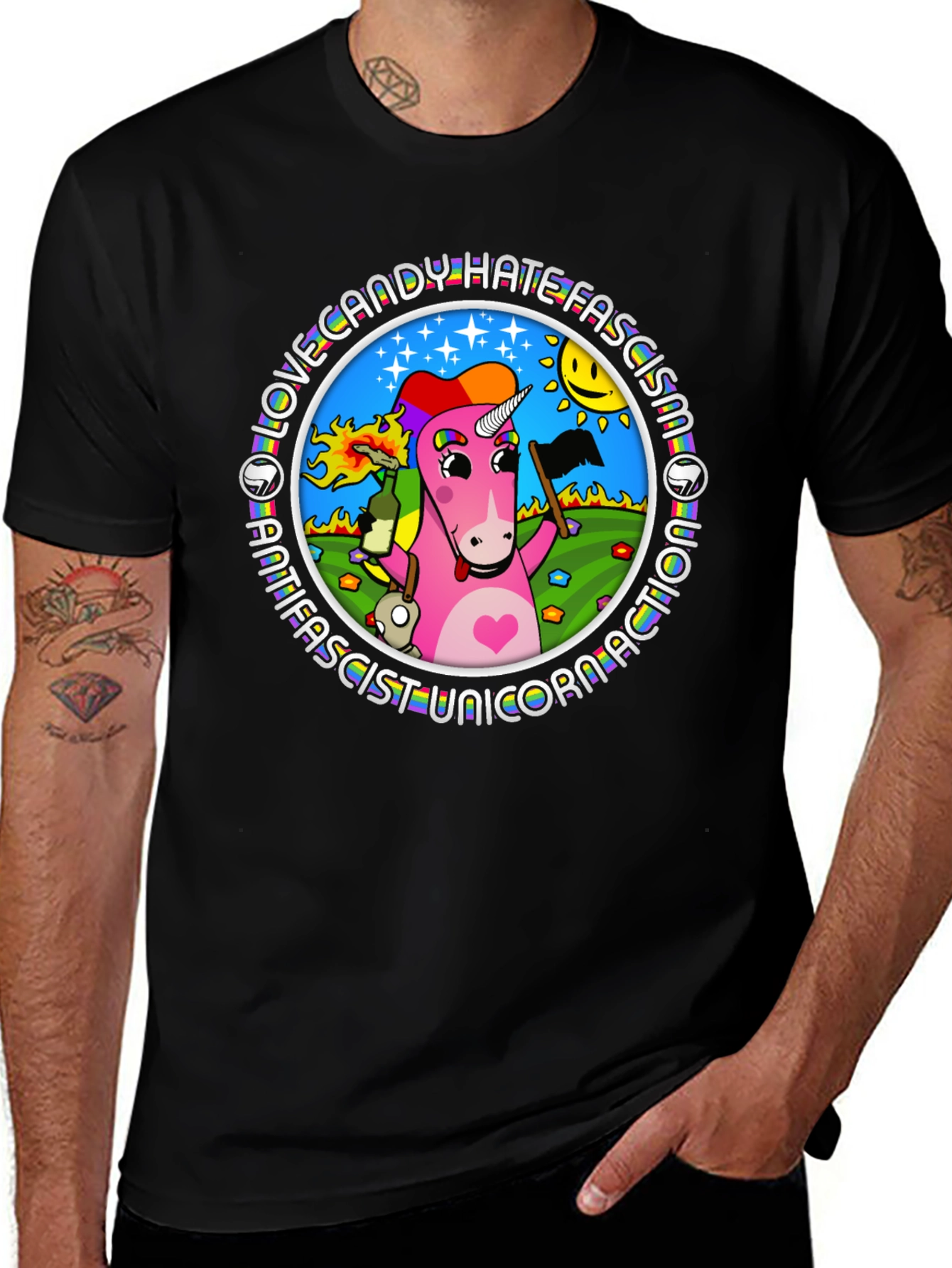Antifascist Unicorn T-Shirt - Love Candy