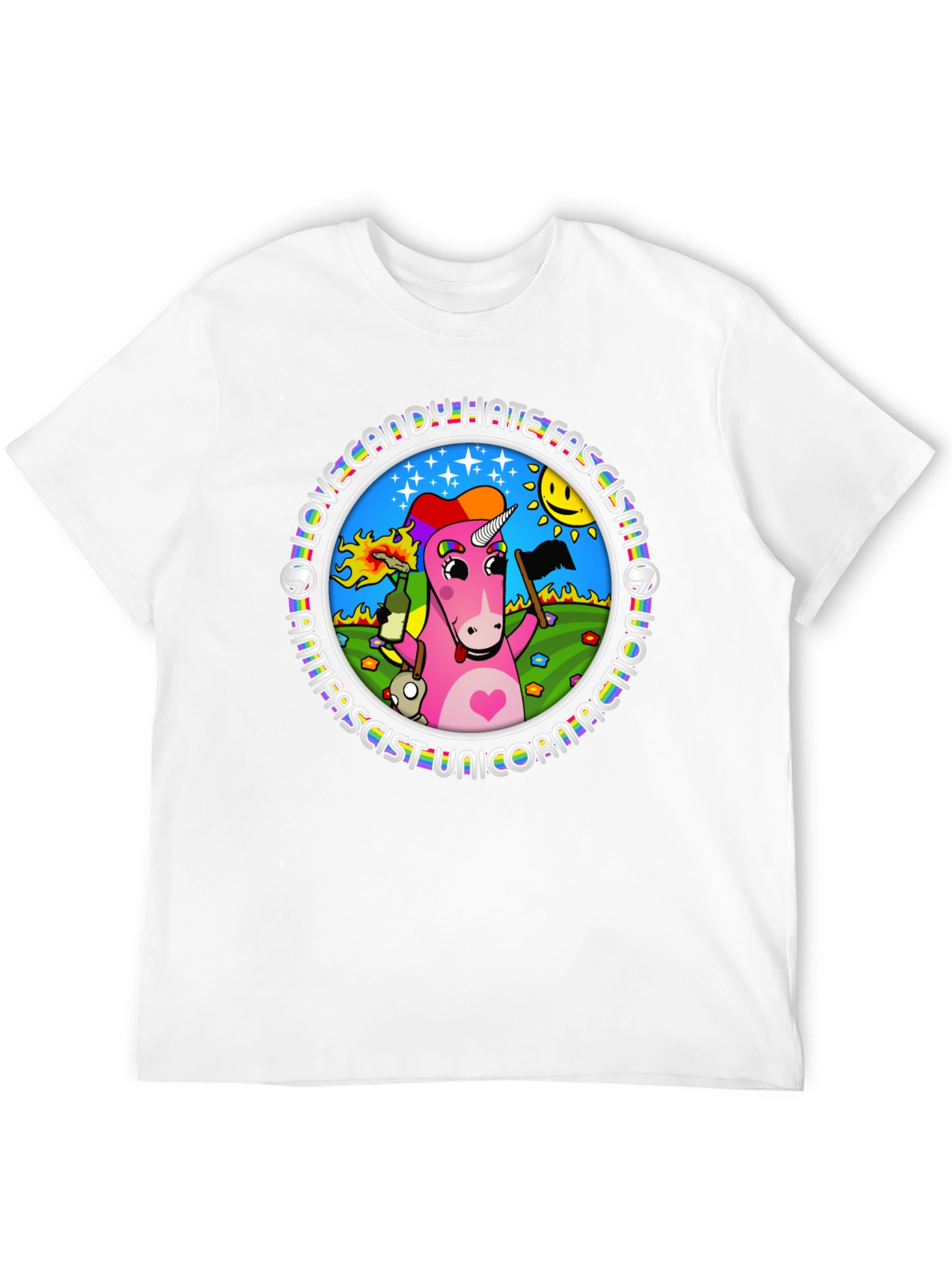 Antifascist Unicorn T-Shirt - Love Candy