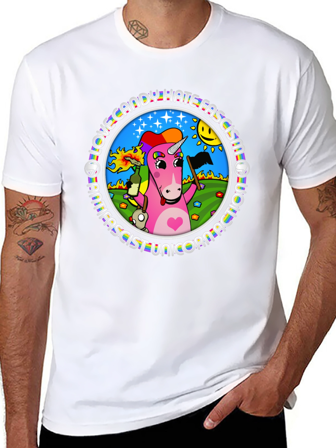 Antifascist Unicorn T-Shirt - Love Candy